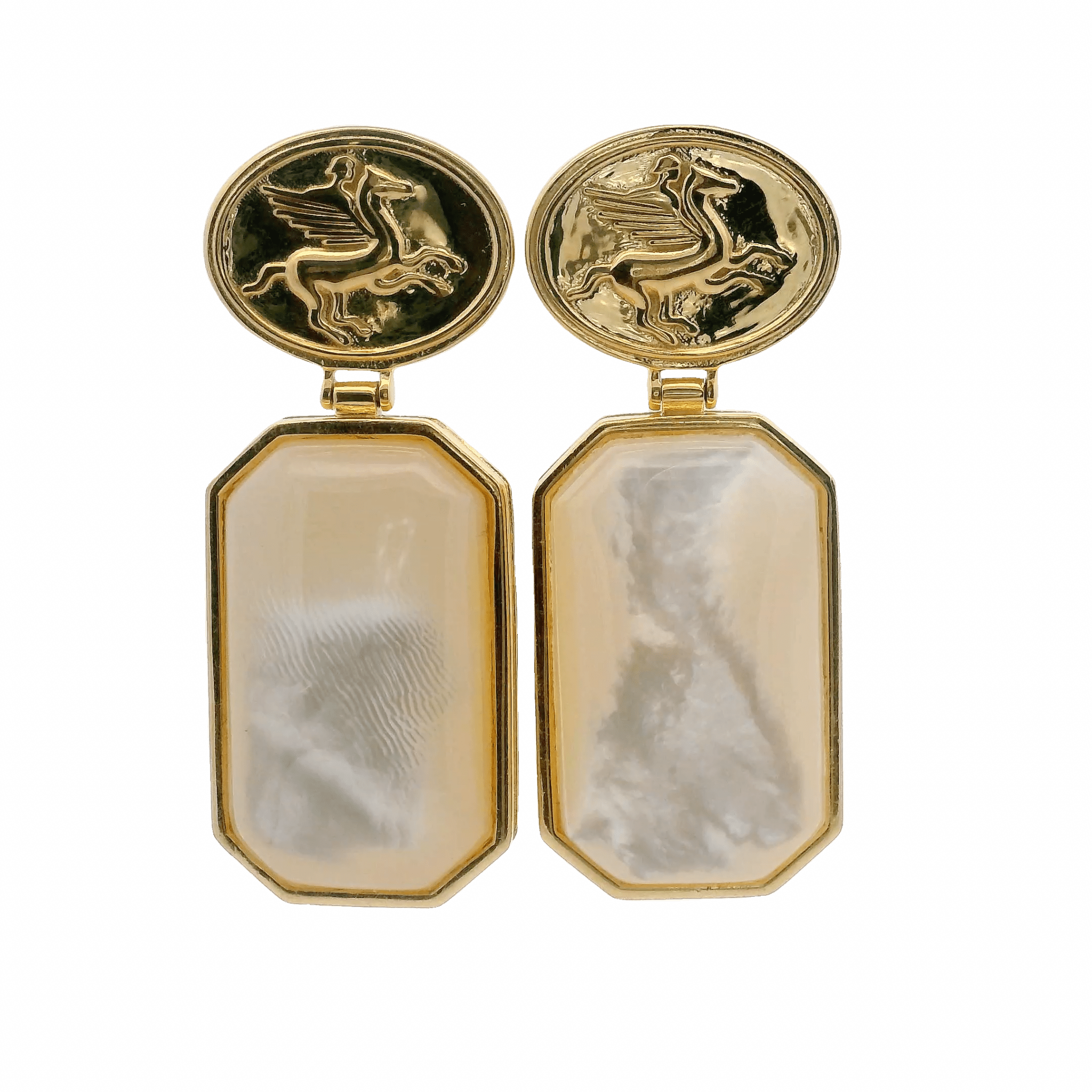 925GG PEGASO DROP RECTAGLE MOP EARRINGS - C'SANTOS