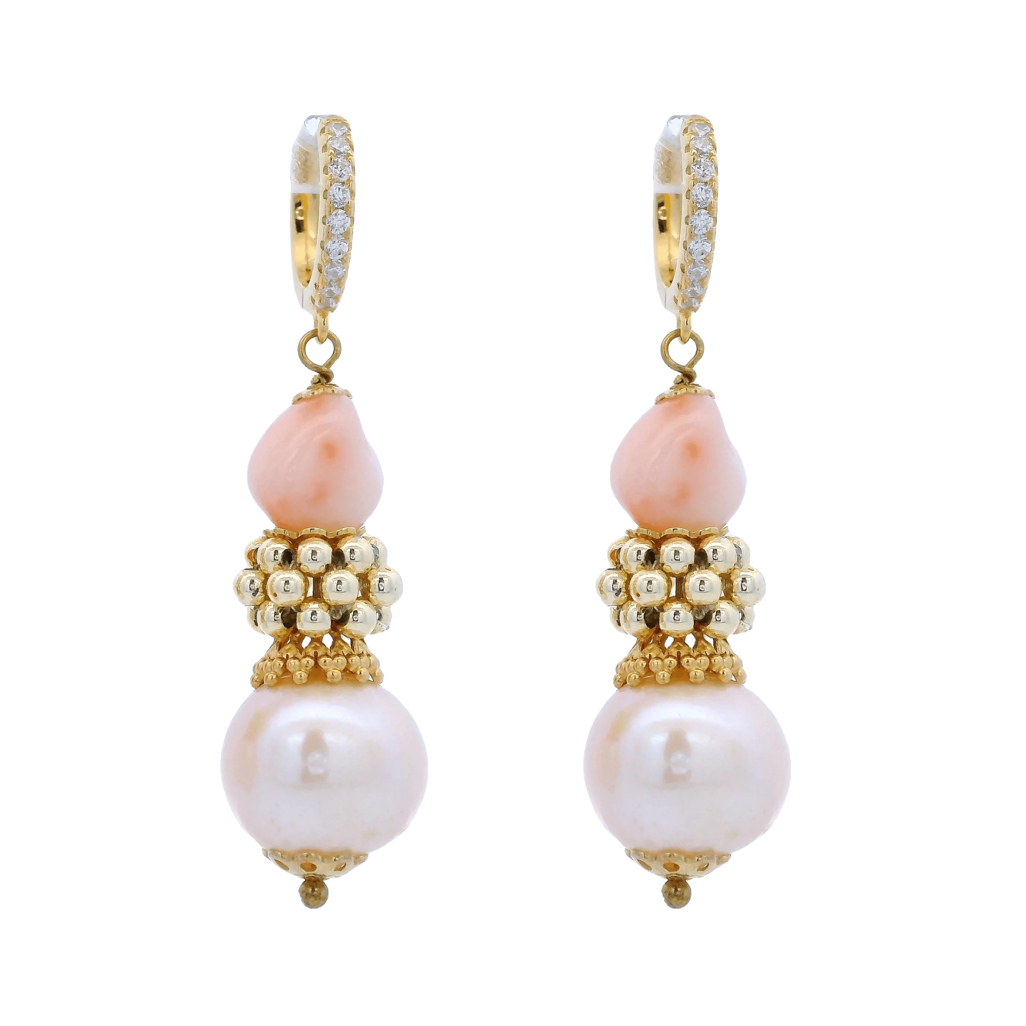 925GG PERLE CALLO ROSA EARRINGS - C'SANTOS