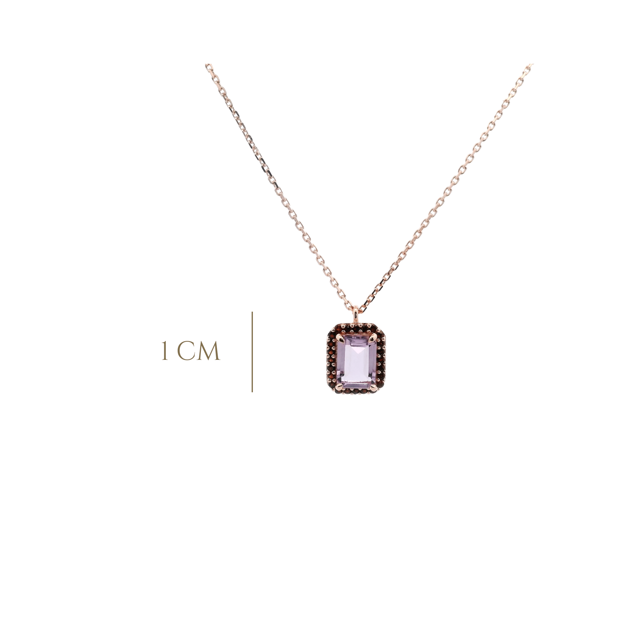 925RG BAQUETTE AMETHYST AROUND GARNET NECKLACE - C'SANTOS