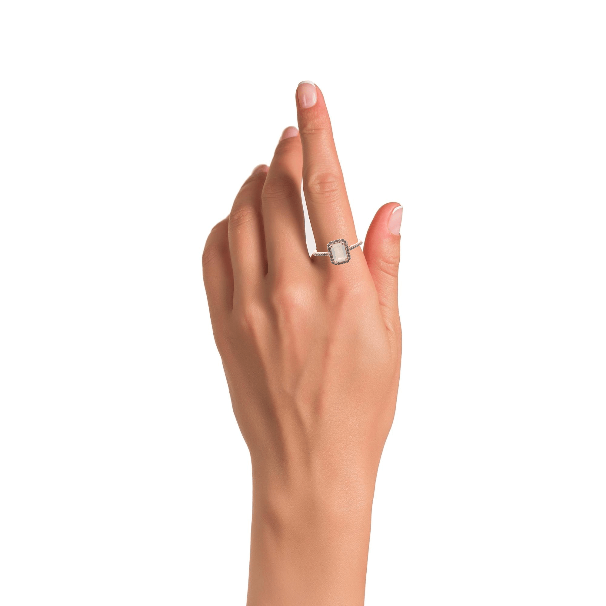 925RG BAQUETTE MOONSTONE AROUND IOLITE RING T6.5 - C'SANTOS