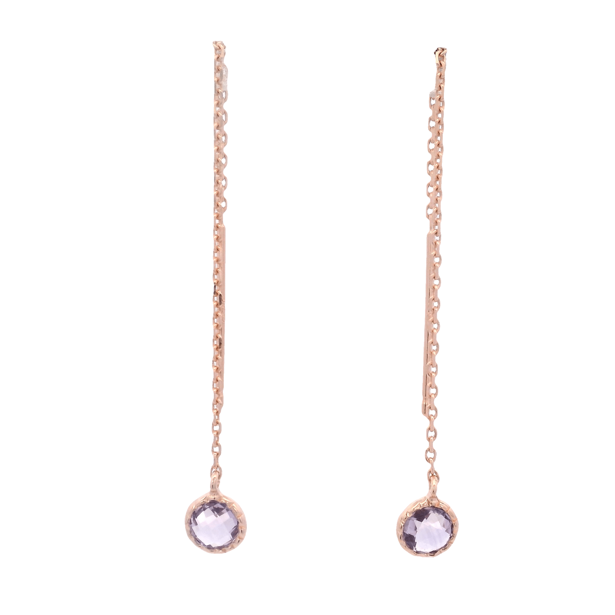 925RG BEZEL AMETHYST SOLITARY EARRINGS - C'SANTOS