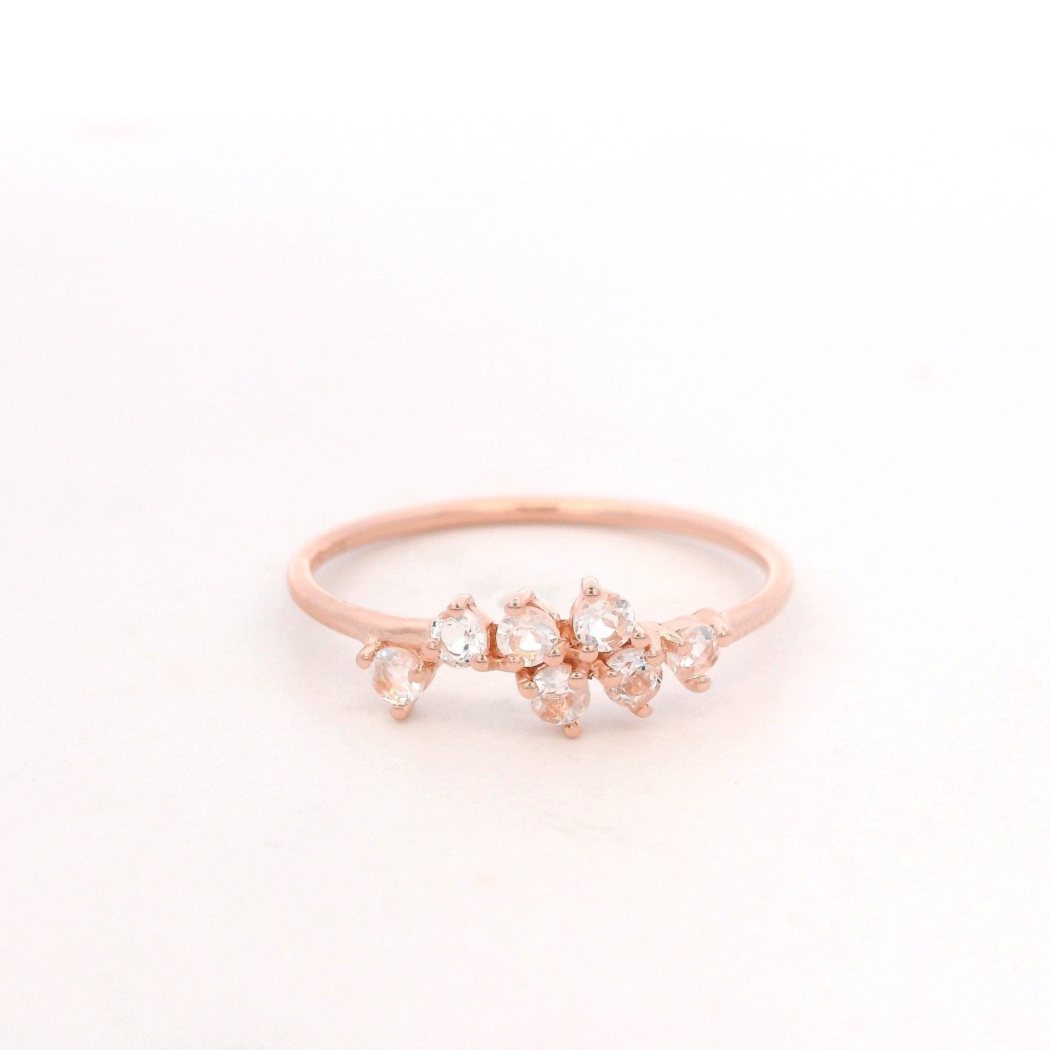 925RG CLUSTER ROCK CYSTAL RING T6.5 - C'SANTOS