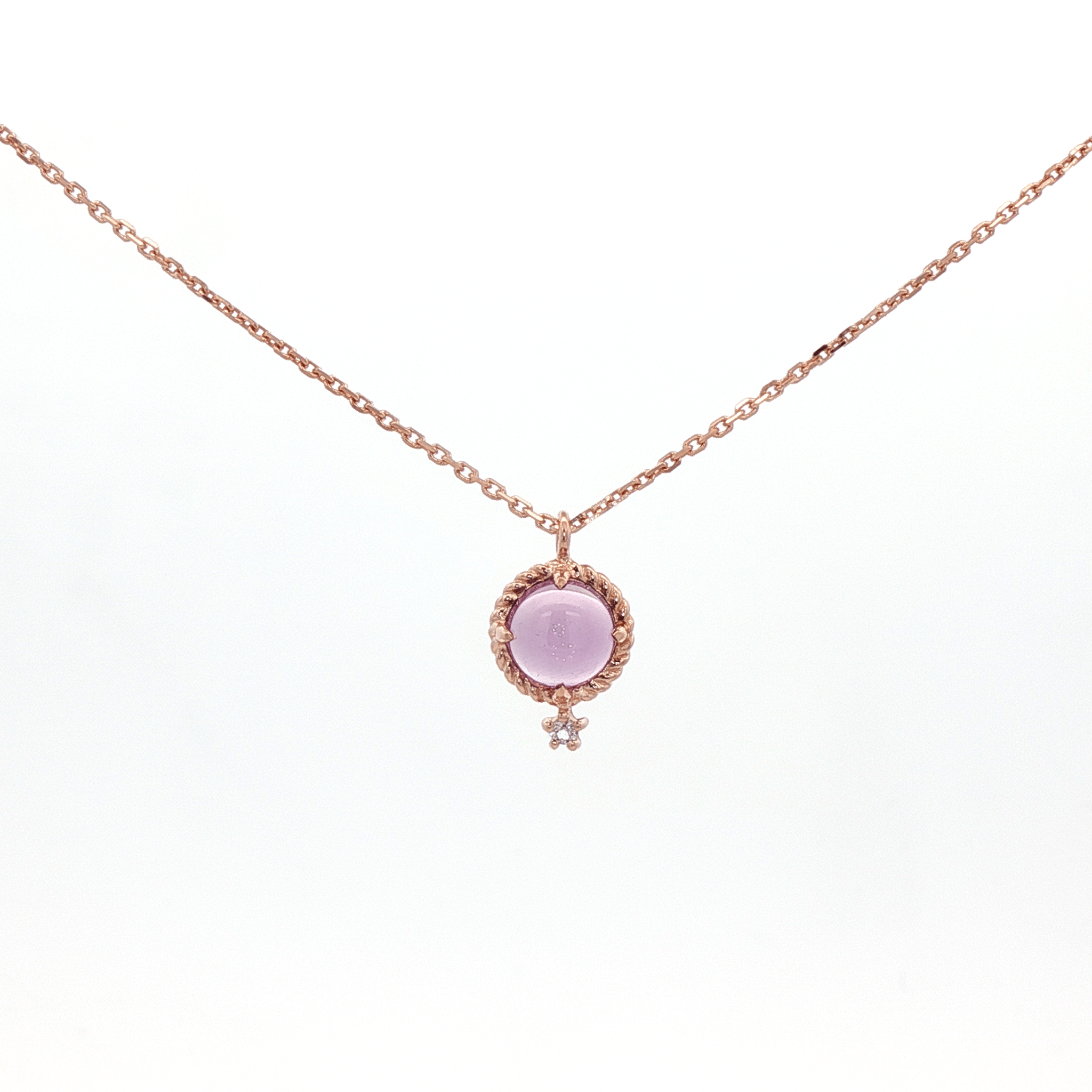 925RG DOME AMETHYST AND TOPAZ WHITE NECKLACE - C'SANTOS
