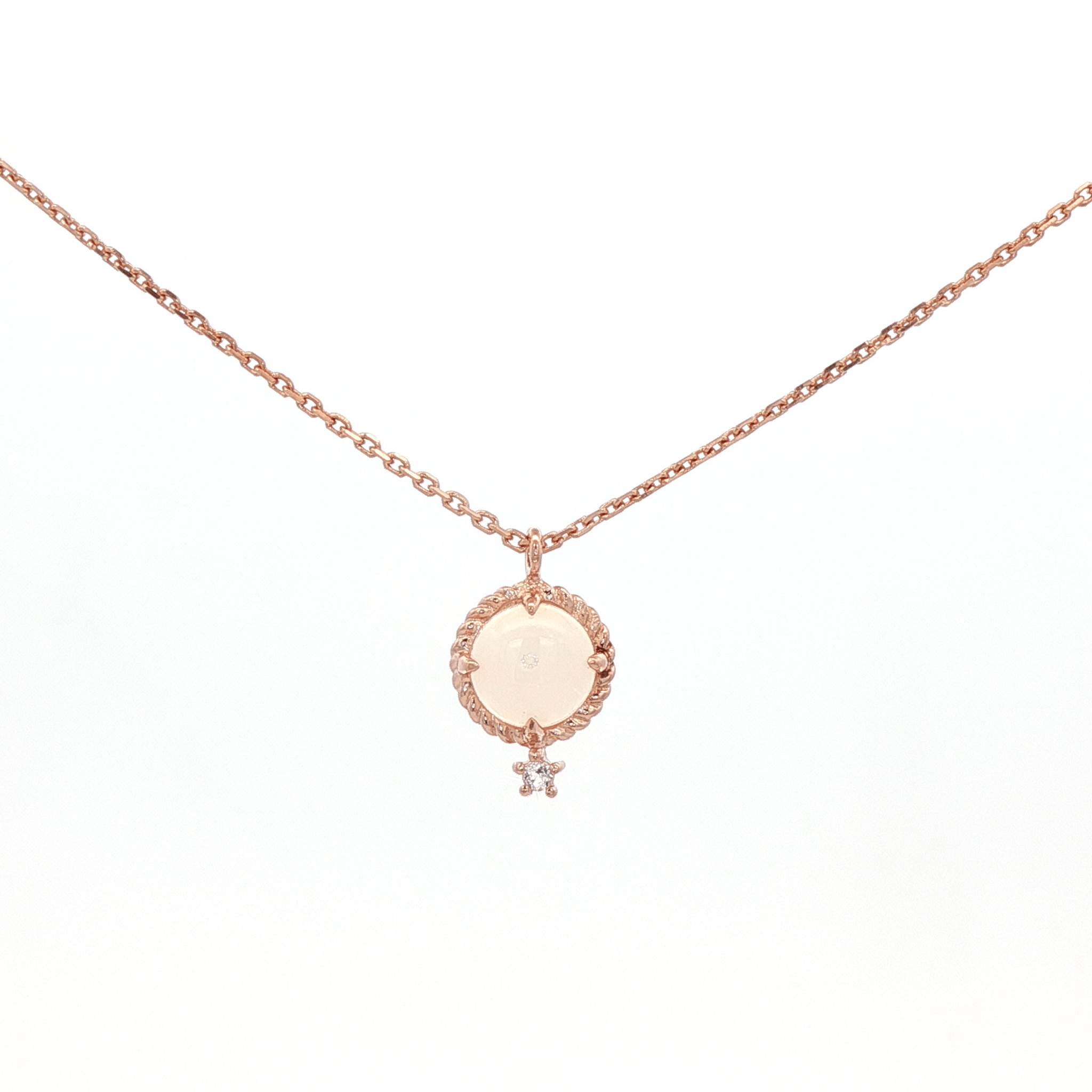 925RG DOME OPAL AND TOPAZ WHITE NECKLACE - C'SANTOS