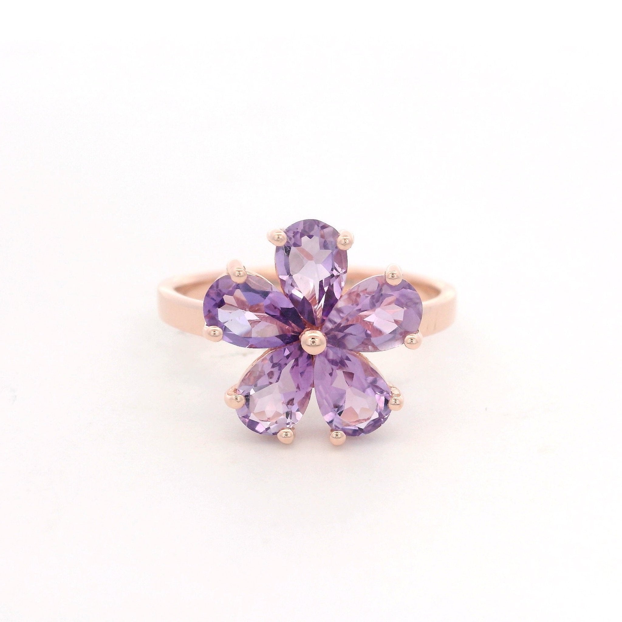 925RG FLOWER AMETHYST RING T6.5 - C'SANTOS