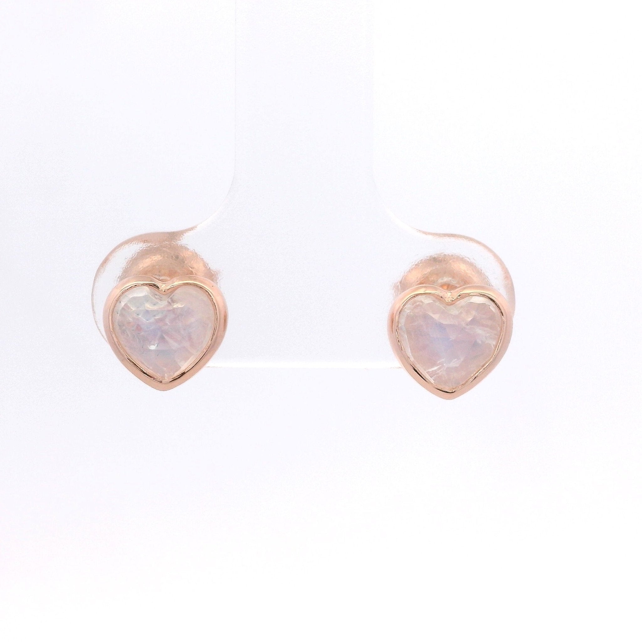 925RG HEART CABUCHON MOOSTONE EARRINGS - C'SANTOS