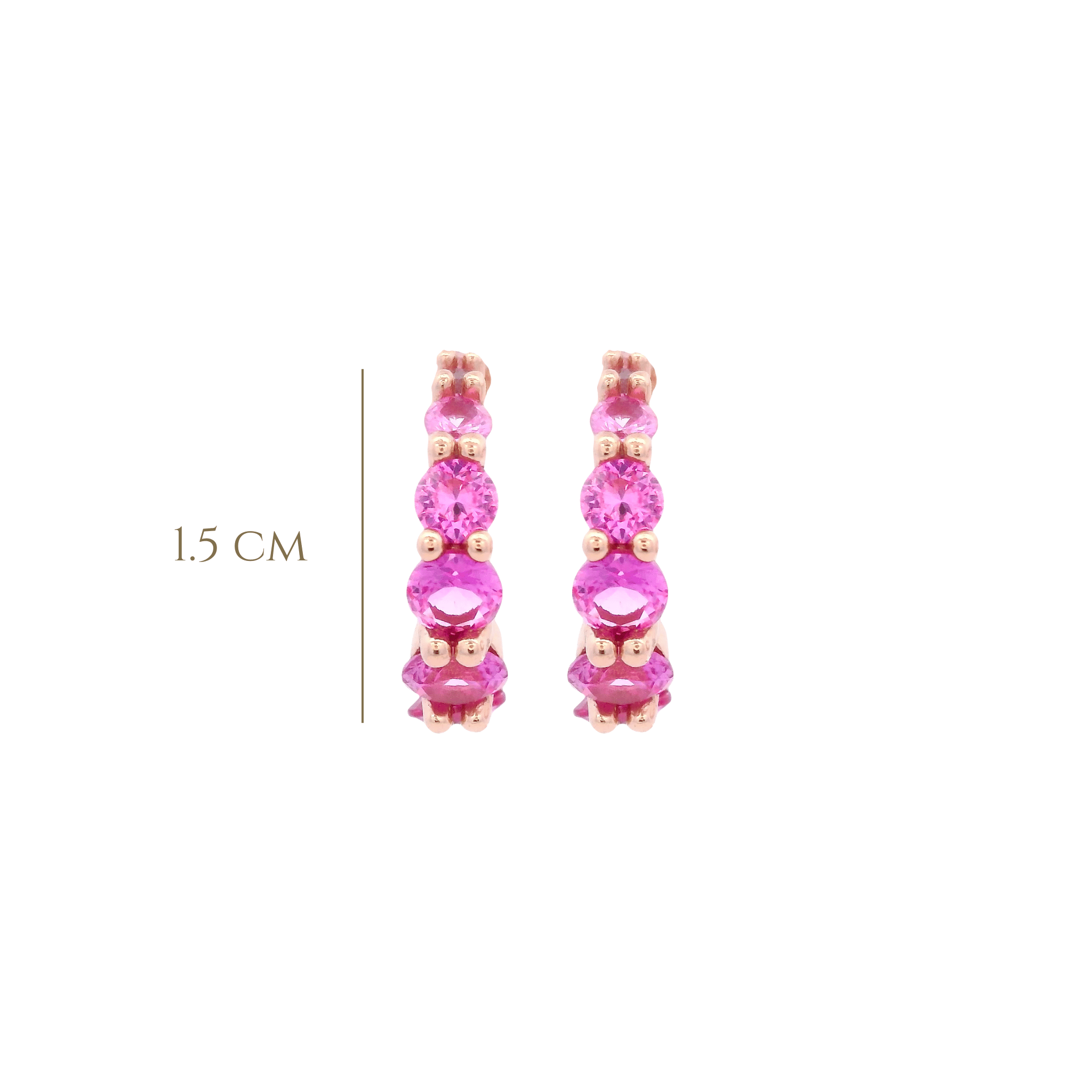 925RG INFINITY CZ FUSHIA EARRINGS - C'SANTOS