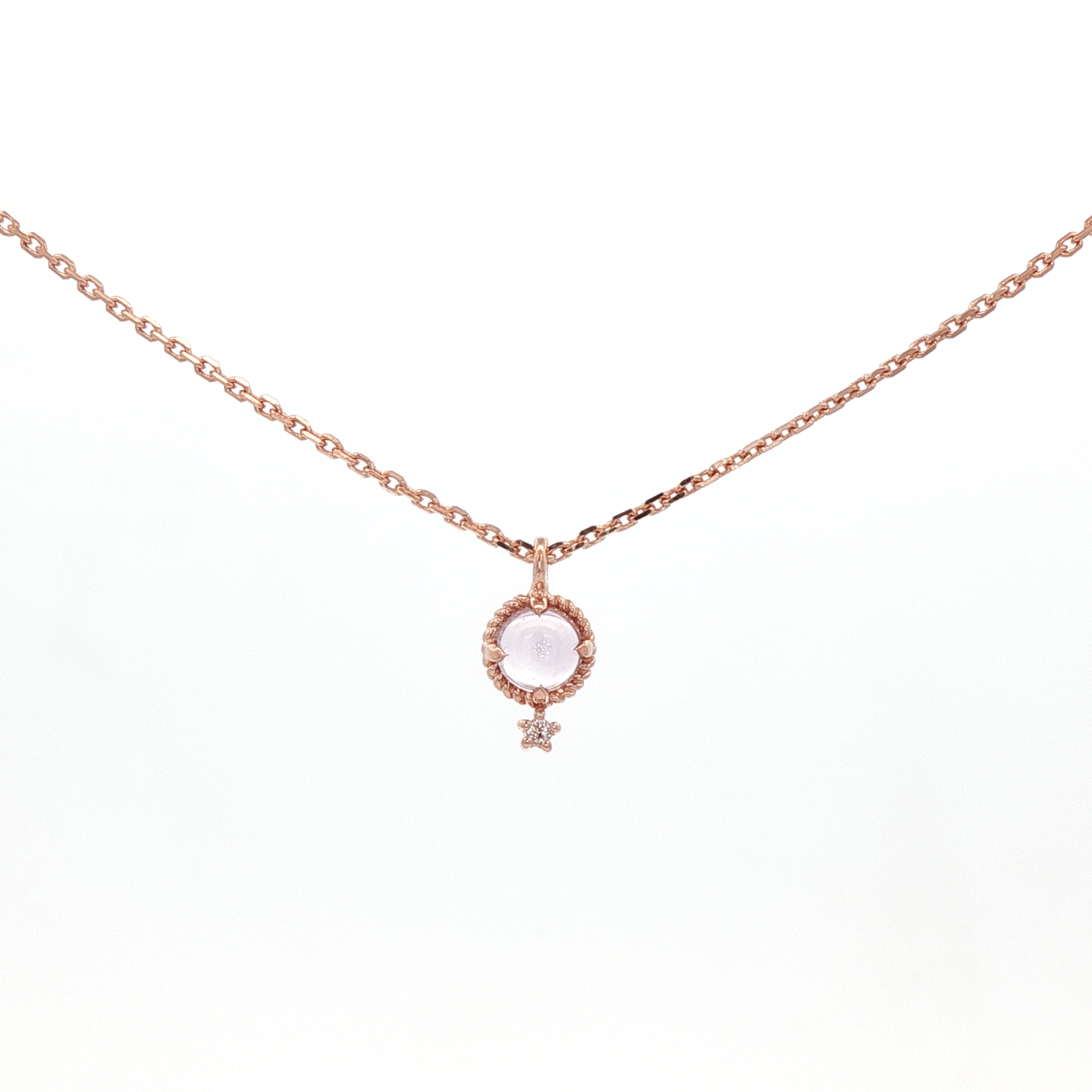 925RG MINI DOME AMETHYST AND TOPAZ WHITE NECKLACE - C'SANTOS