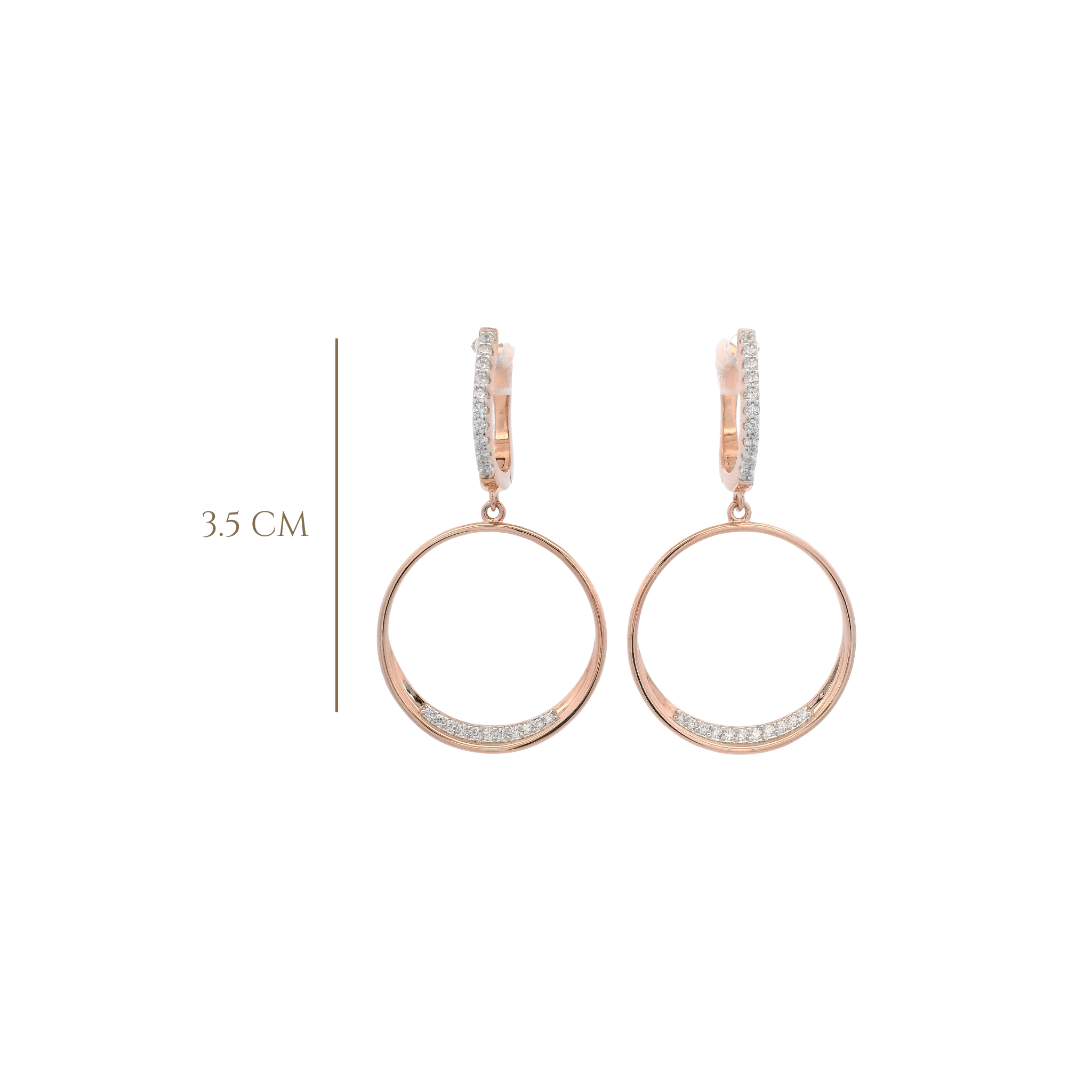 925RG OUTLINE CIRCLE WITH CZ EARRINGS - C'SANTOS