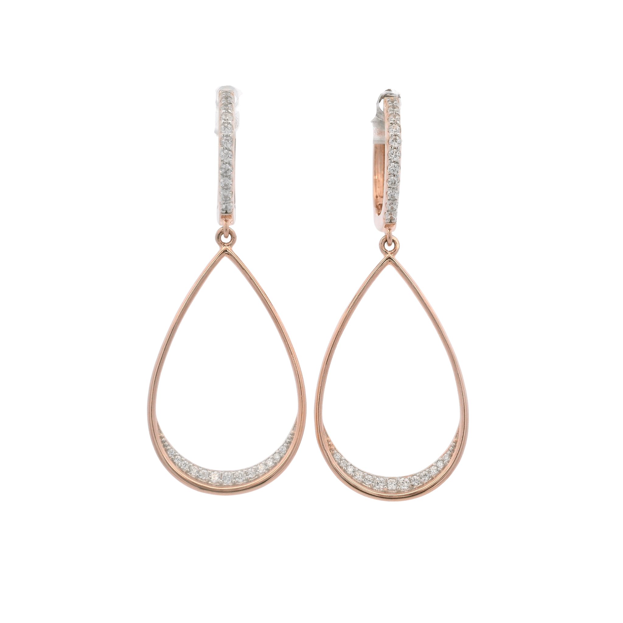 925RG OUTLINE DROP WITH CZ EARRINGS - C'SANTOS