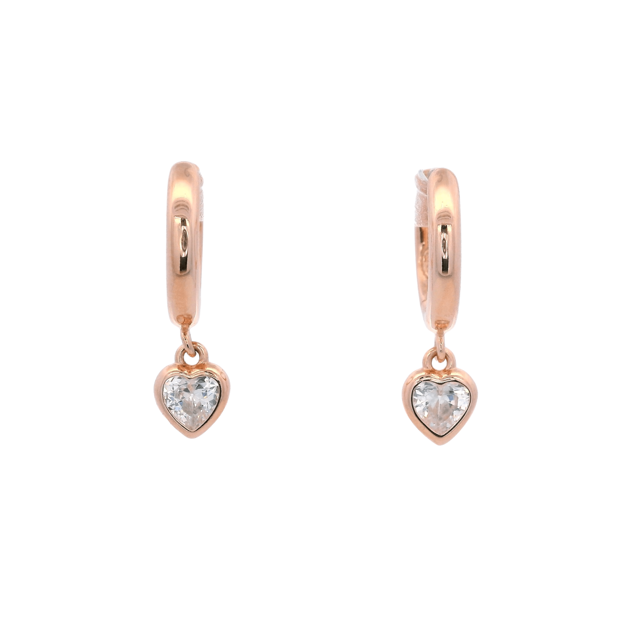 925RG PENDANT MINI HEART CZ HUGGIES - C'SANTOS