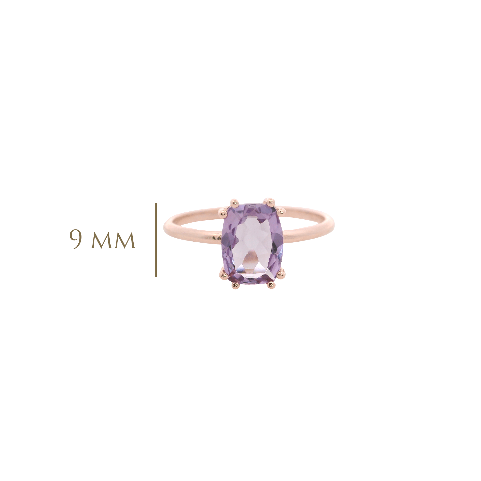 925RG SOLITARY BAGUETTE AMETHYST 9MM RING T6.5 - C'SANTOS