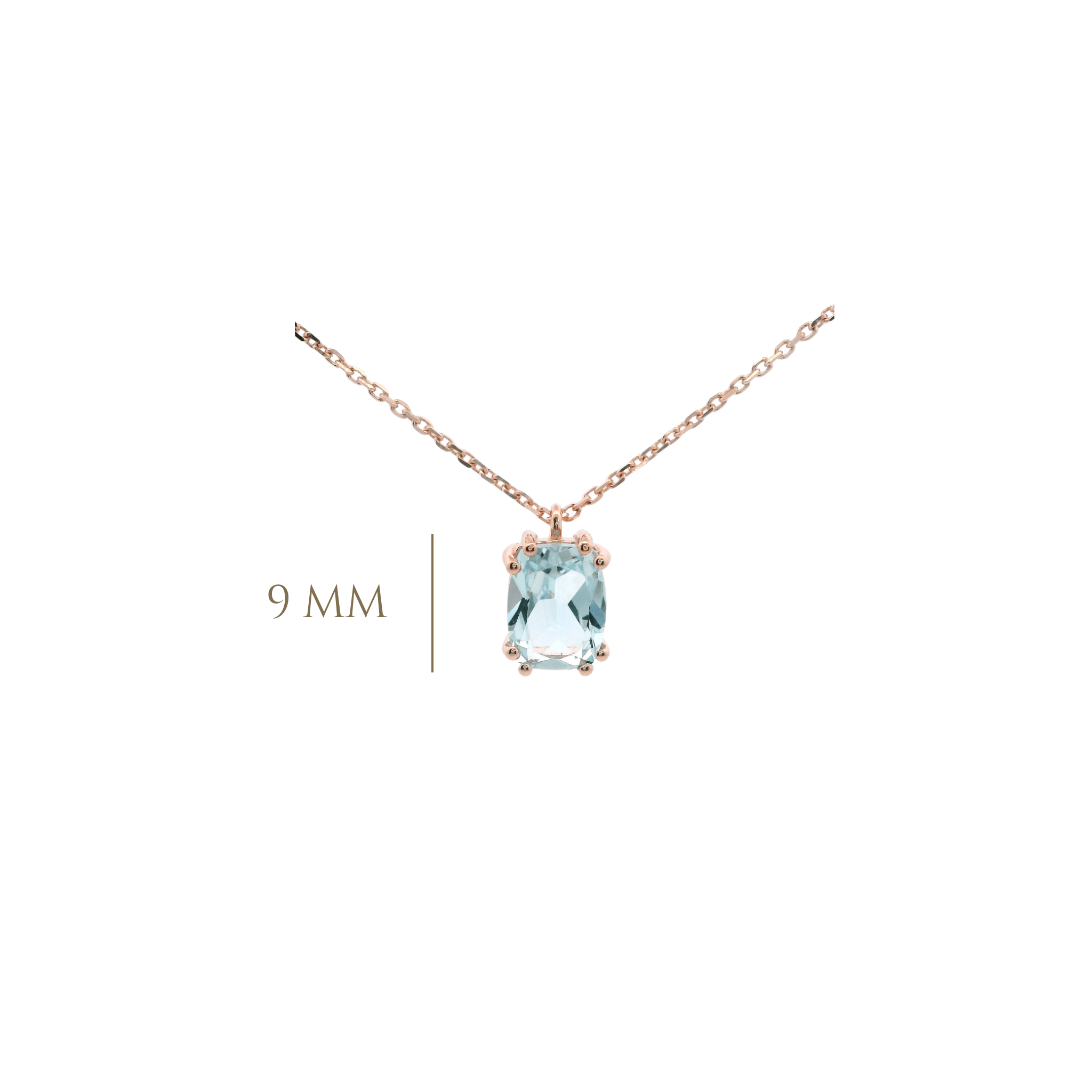 925RG SOLITARY BAGUETTE TOPAZ BLUE SKY 9MM NECKLACE - C'SANTOS