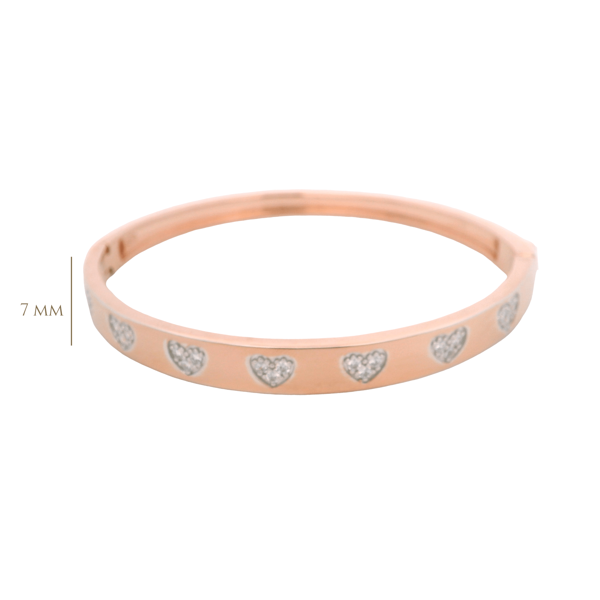 925RG STATION HEART PAVE BANGLE - C'SANTOS
