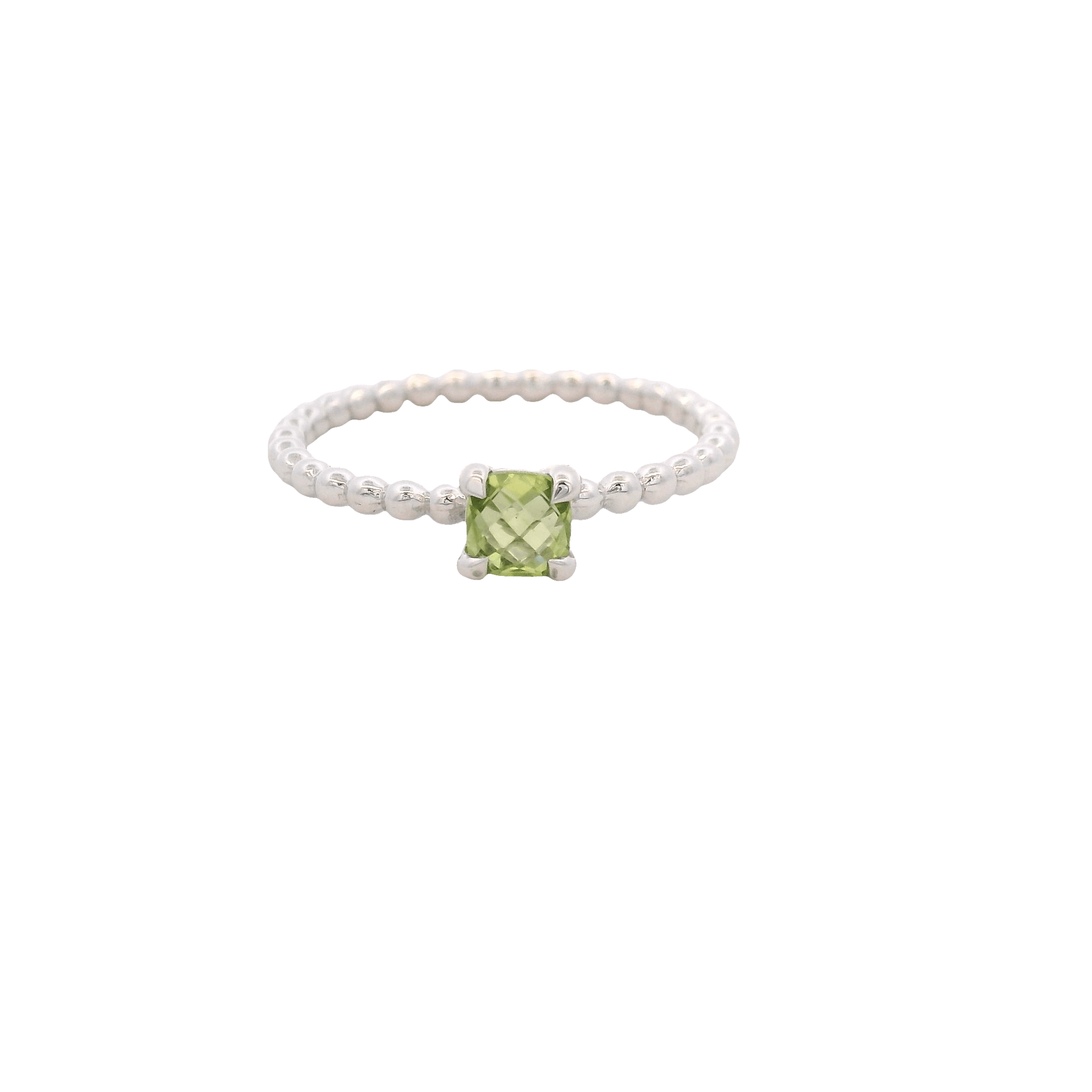 925SL BEANDS PERIDOT SOLITARY RING T6.5 - C'SANTOS