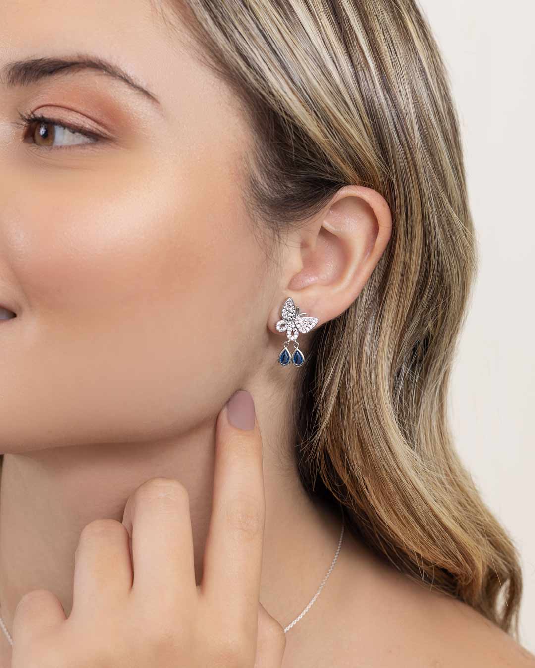 925SL BUTTERFLY COLOR CZ SET - C'SANTOS