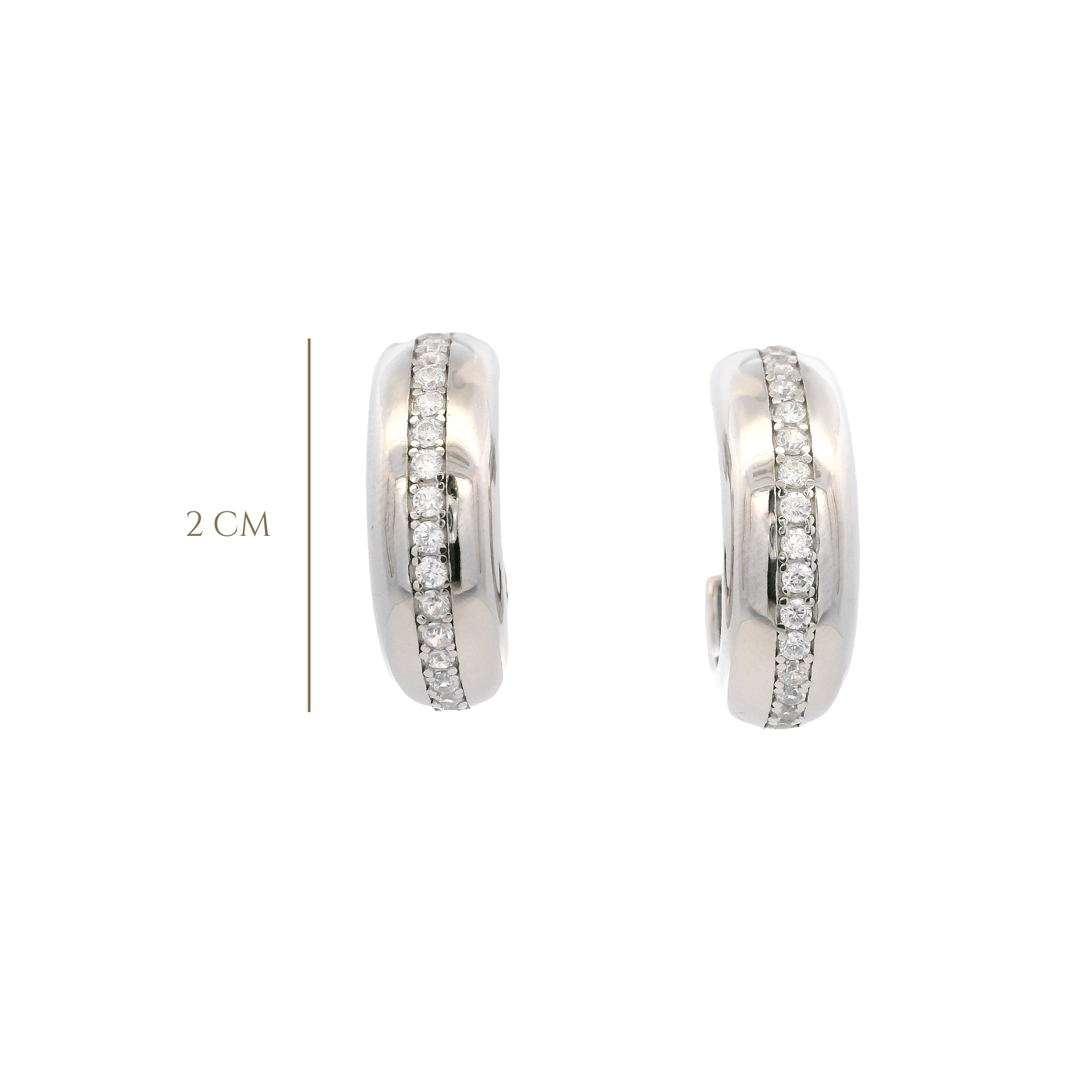 925SL CHUNKY LINE HOOPS CZ - C'SANTOS