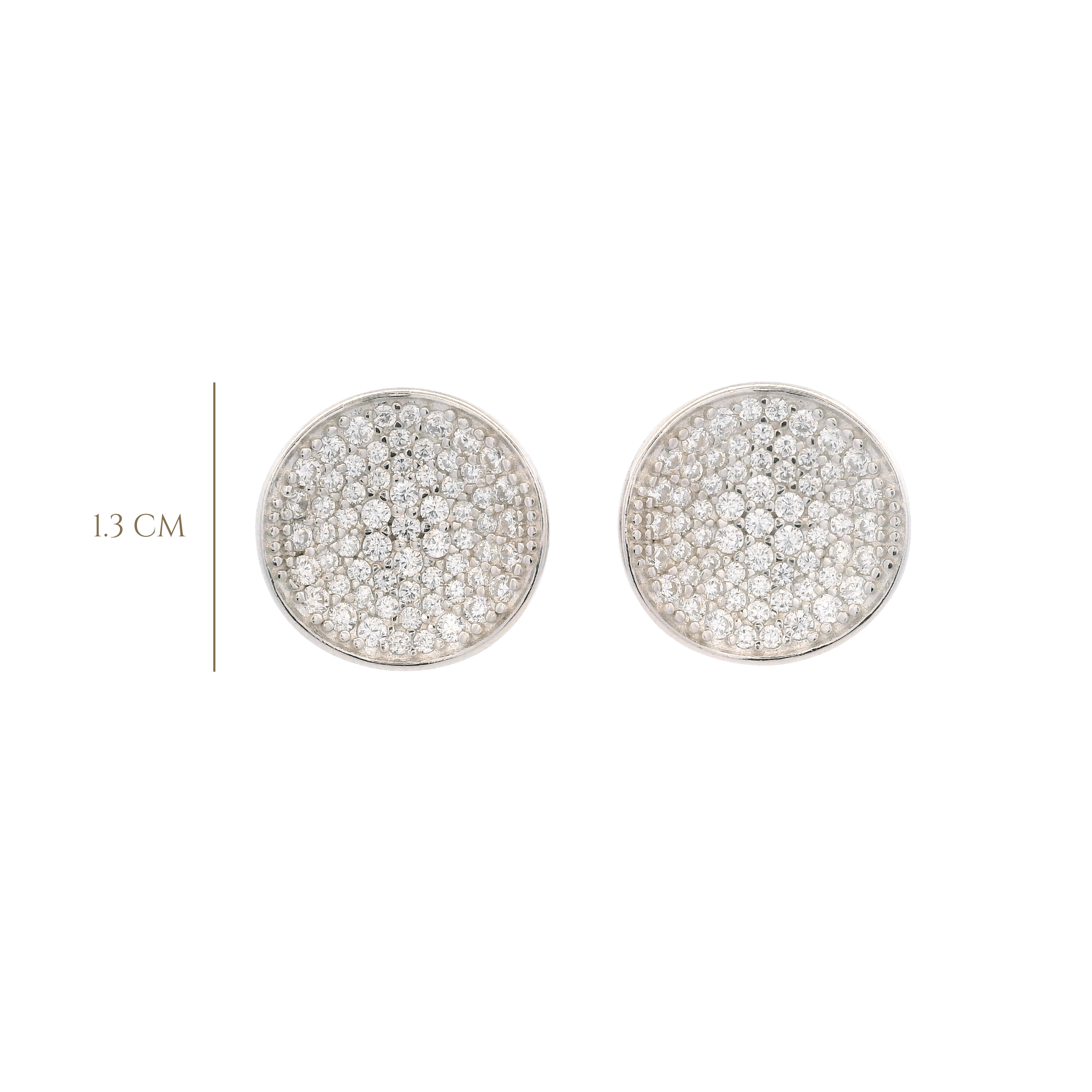 925SL CIRCLE DOME PAVE EARRINGS - C'SANTOS