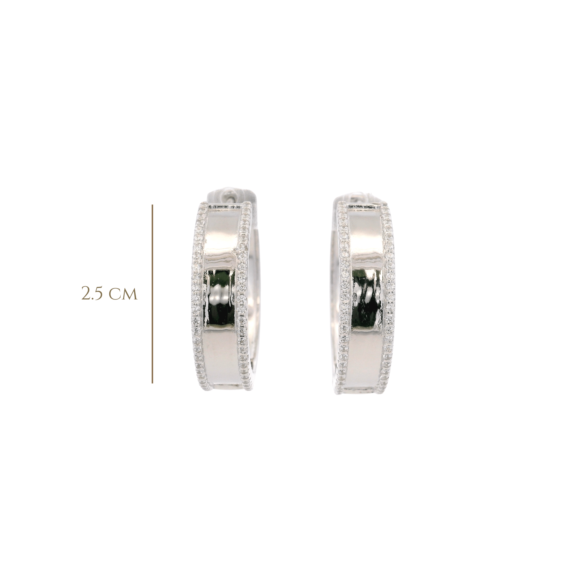 925SL DOUBLE ROW PAVE HOOPS - C'SANTOS