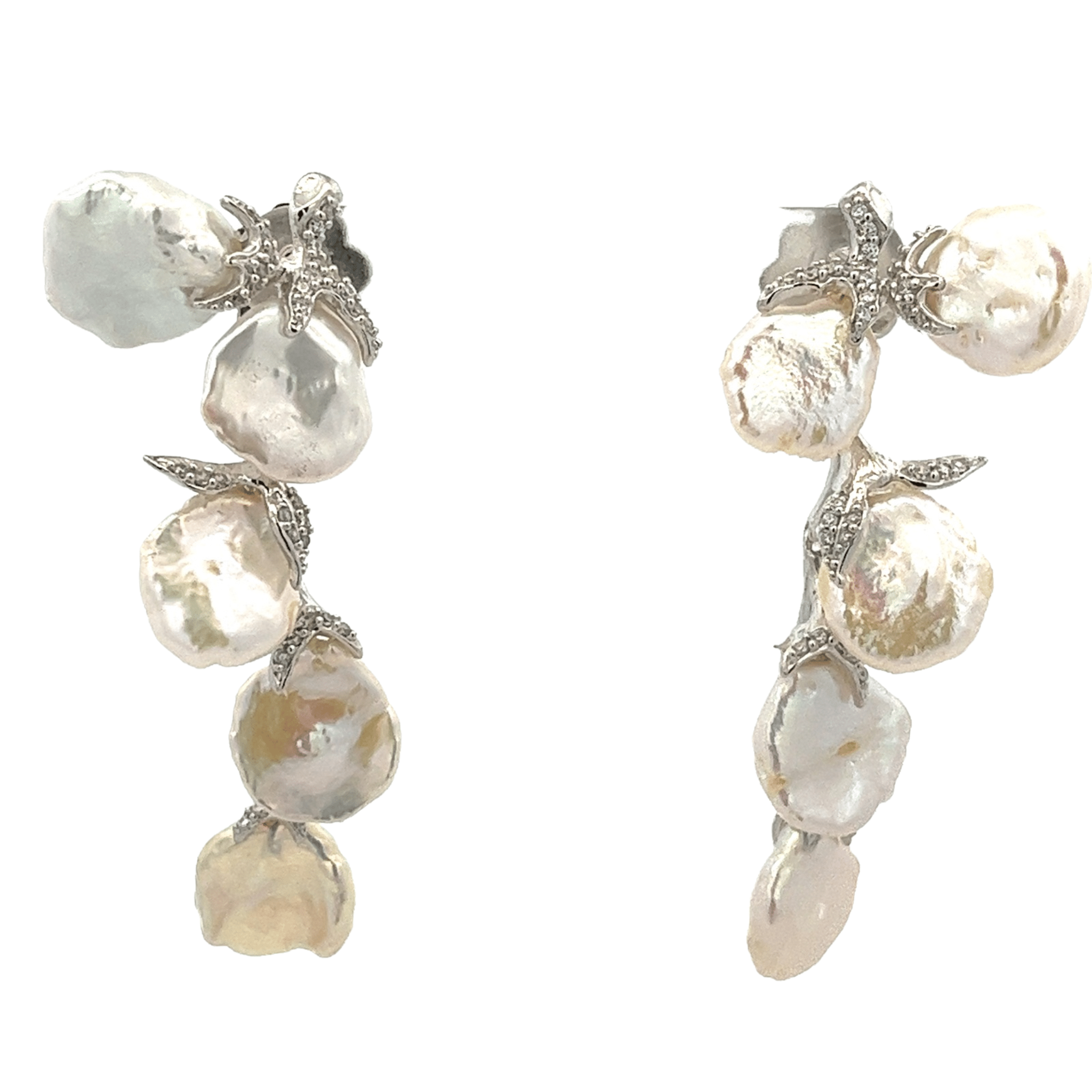 925SL DROP BAROQUE PEARL EARRINGS - C'SANTOS