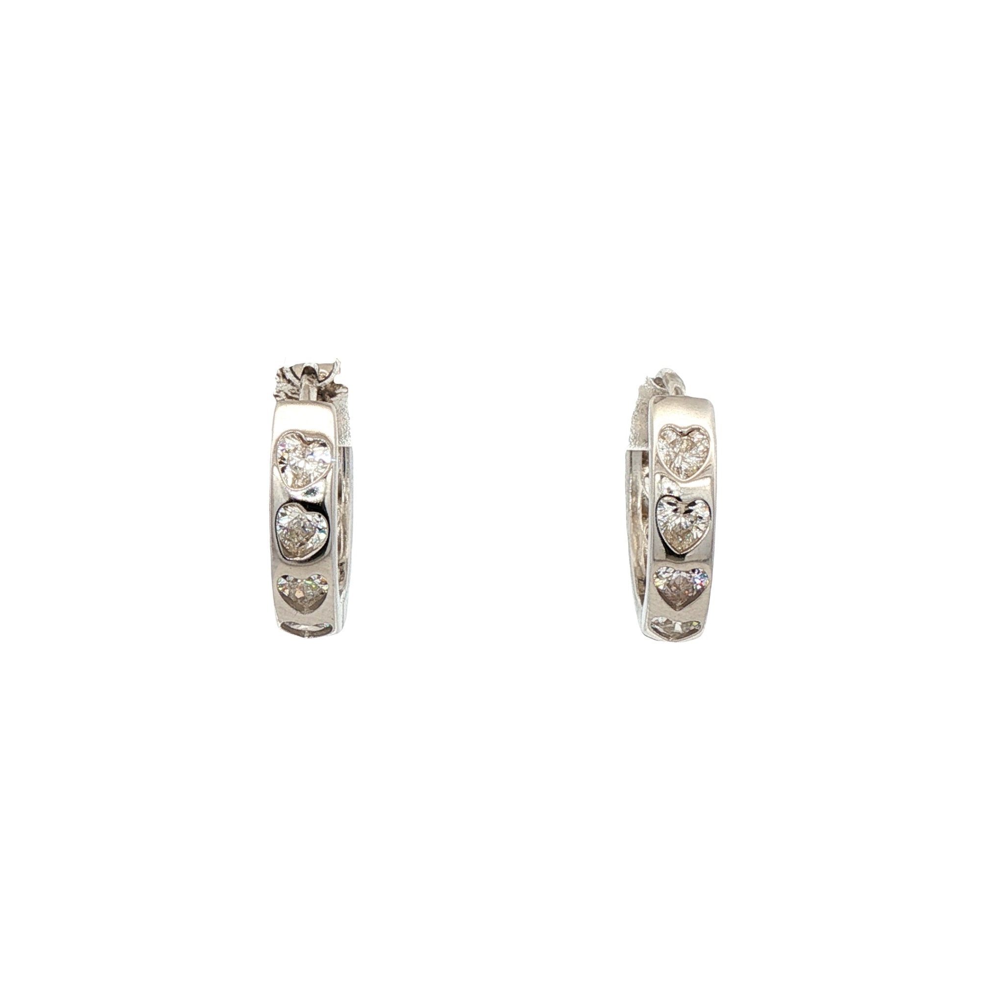 925SL FOUR HEART CZ HUGGIES - C'SANTOS