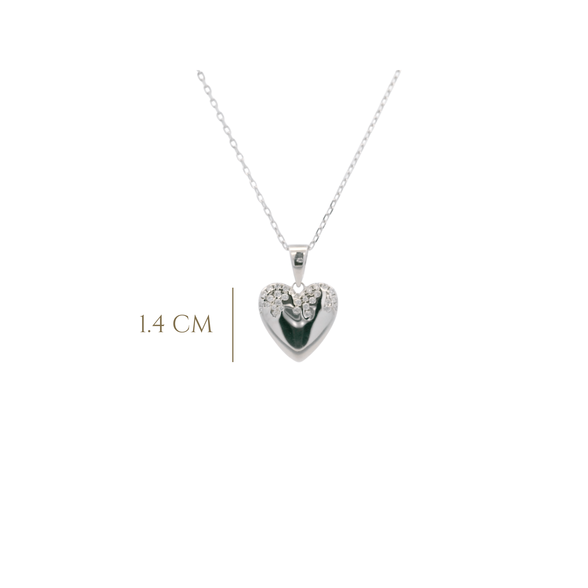 925SL HEART SMOOTH CZ NECKLACE - C'SANTOS