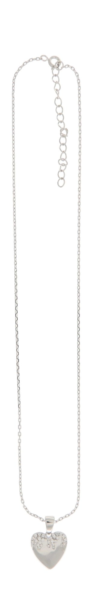 925SL HEART SMOOTH CZ NECKLACE - C'SANTOS