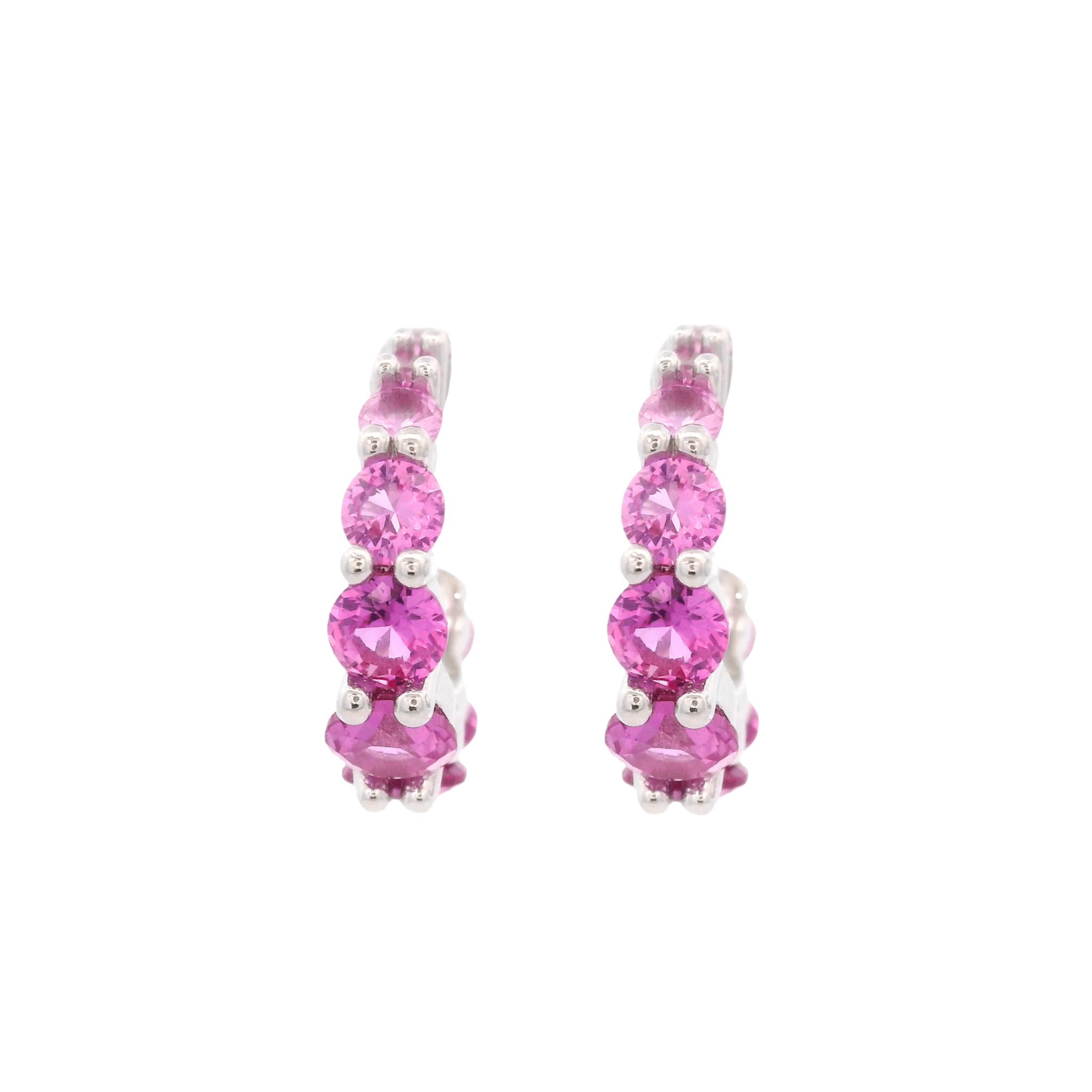 925SL INFINITY CZ FUSHIA EARRINGS - C'SANTOS