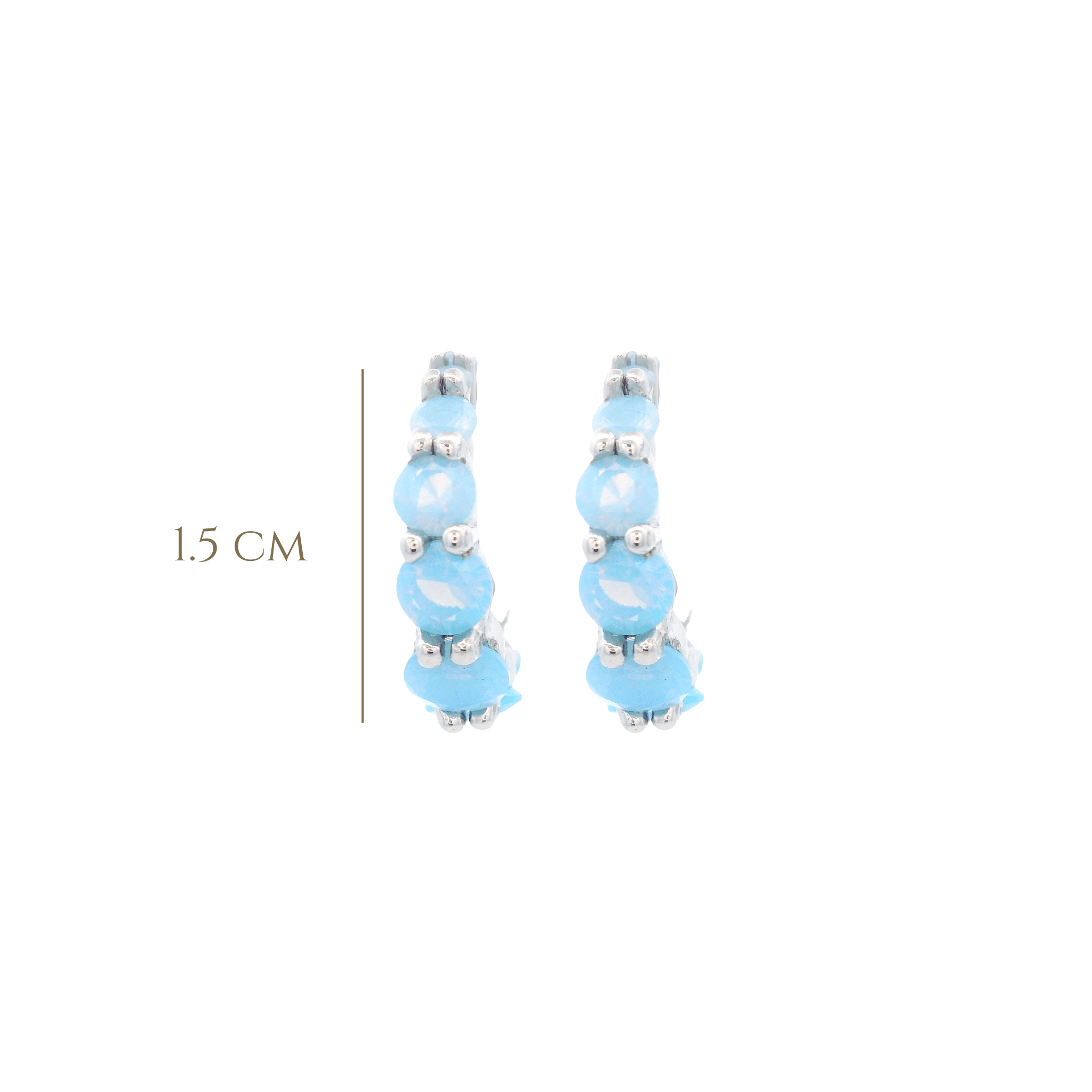 925SL INFINITY CZ SKY BLUE EARRINGS - C'SANTOS