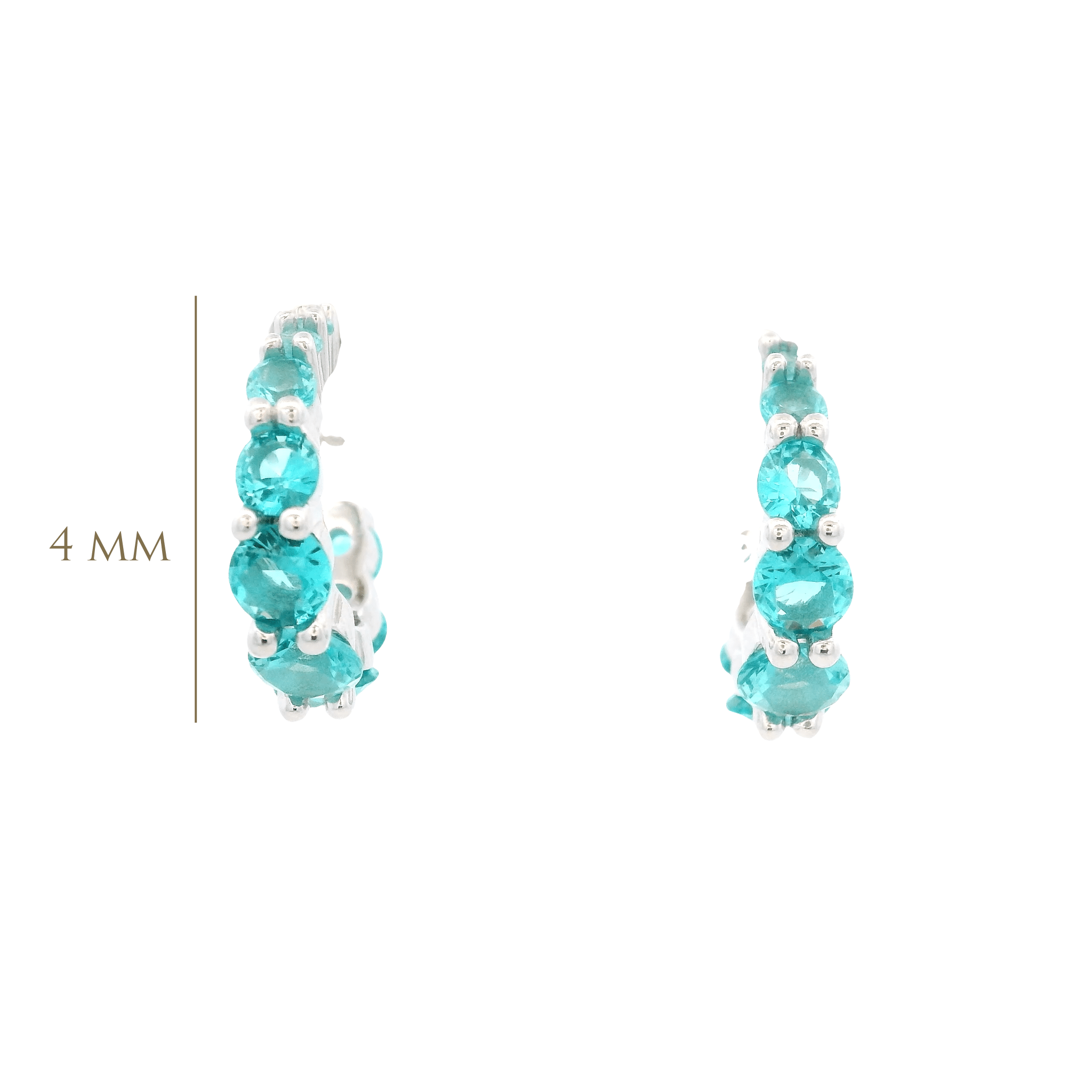 925SL INFINITY CZ TURQUOISE EARRINGS - C'SANTOS