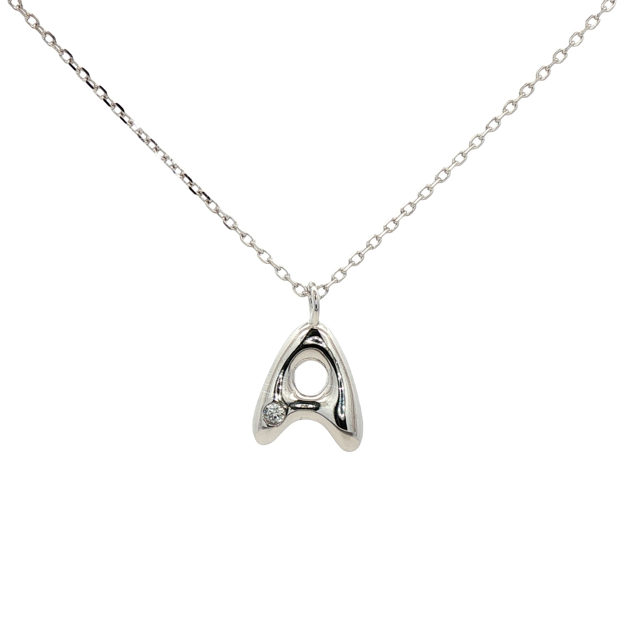 925SL INICIAL A CZ NECKLACE - C'SANTOS