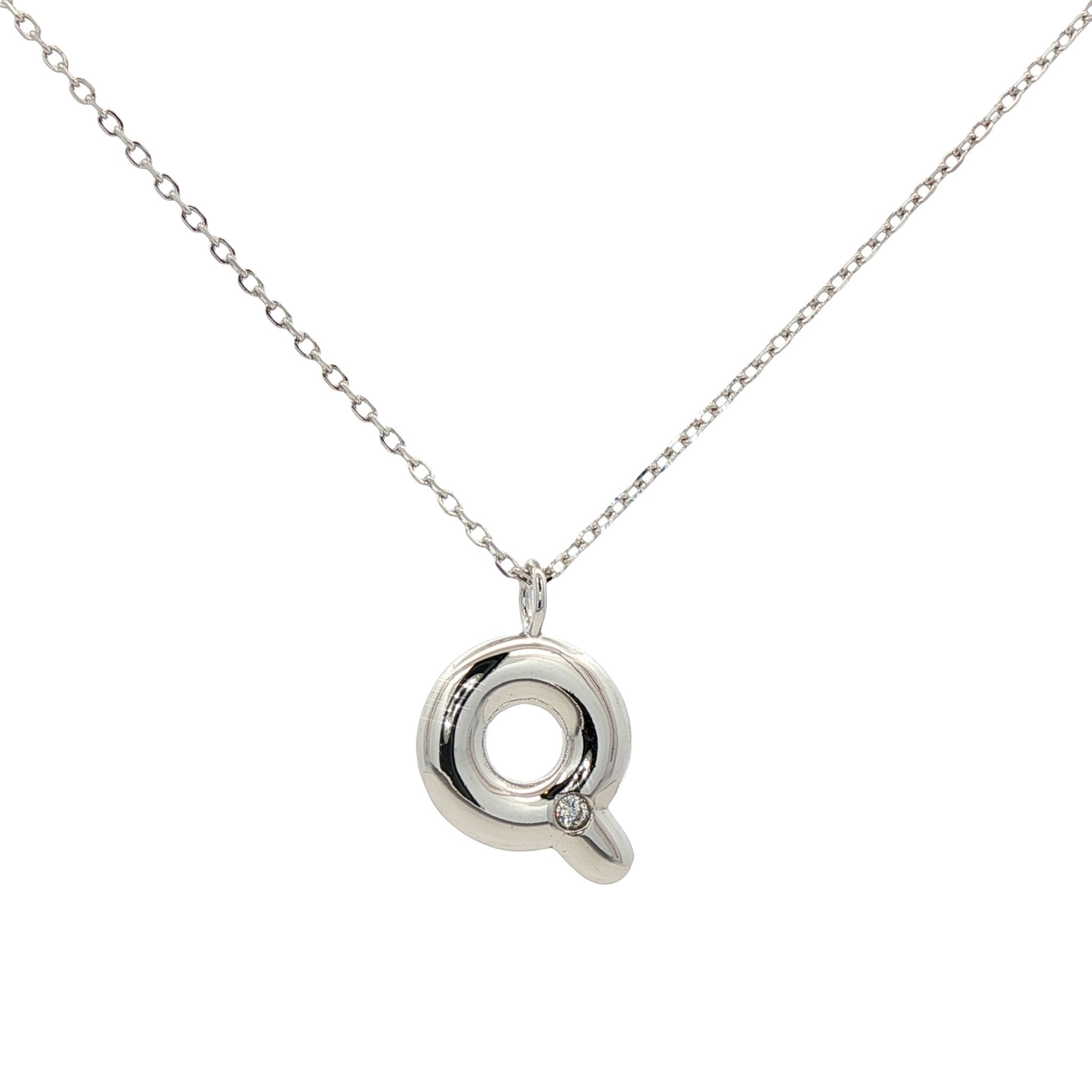 925SL INICIAL Q CZ NECKLACE - C'SANTOS
