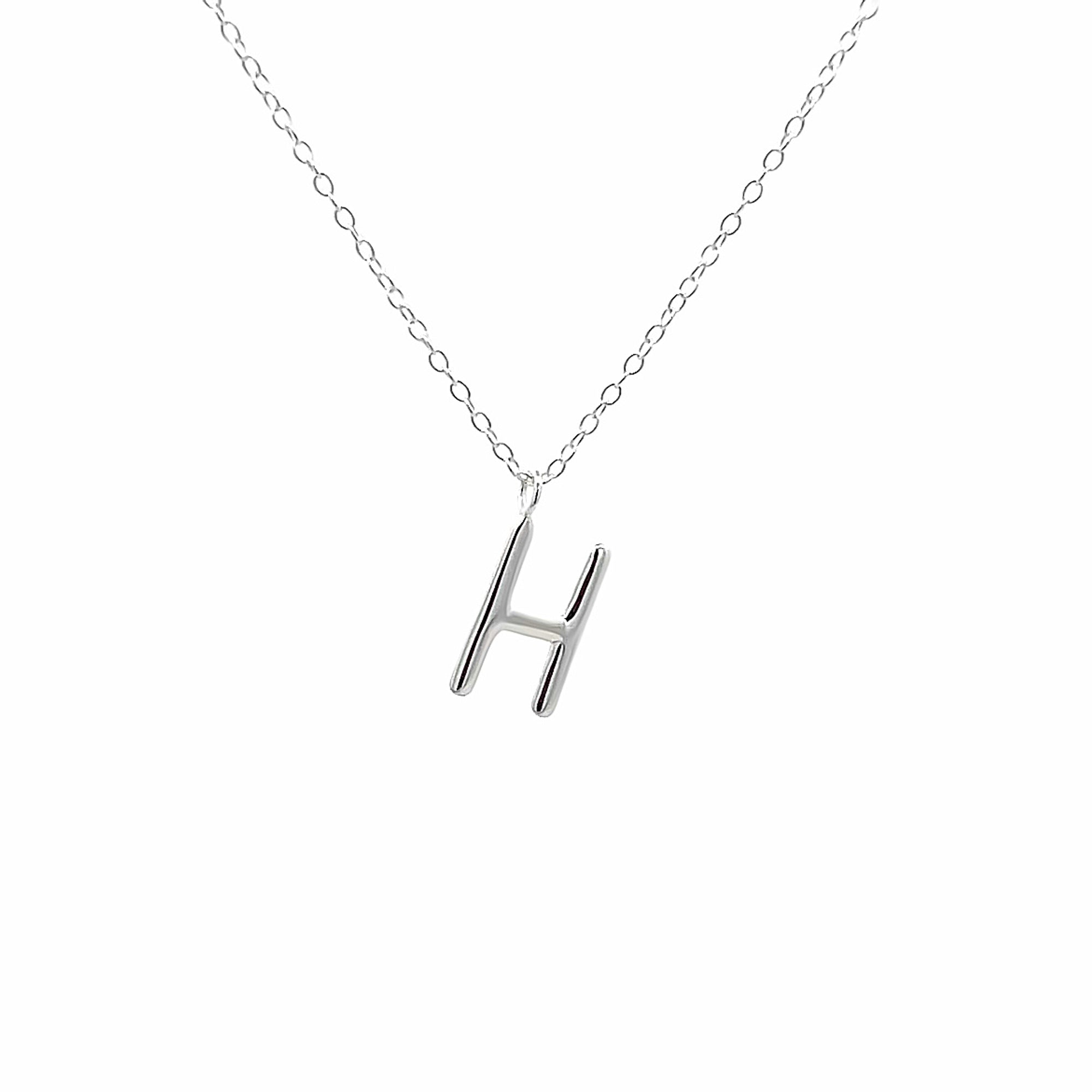 925SL LETTER H NECKLACE - C'SANTOS