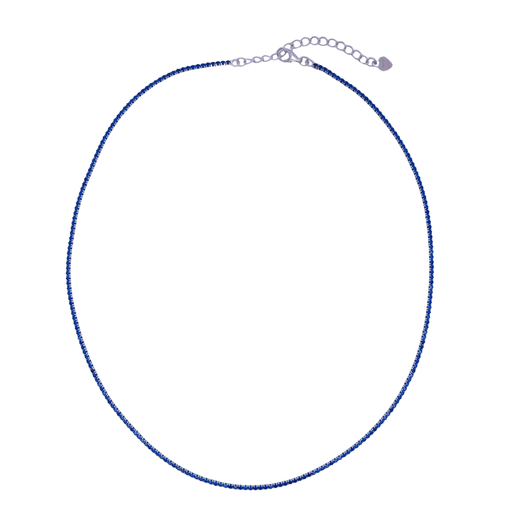 925SL MINI TENNIS CZ BLUE NECKLACE - C'SANTOS