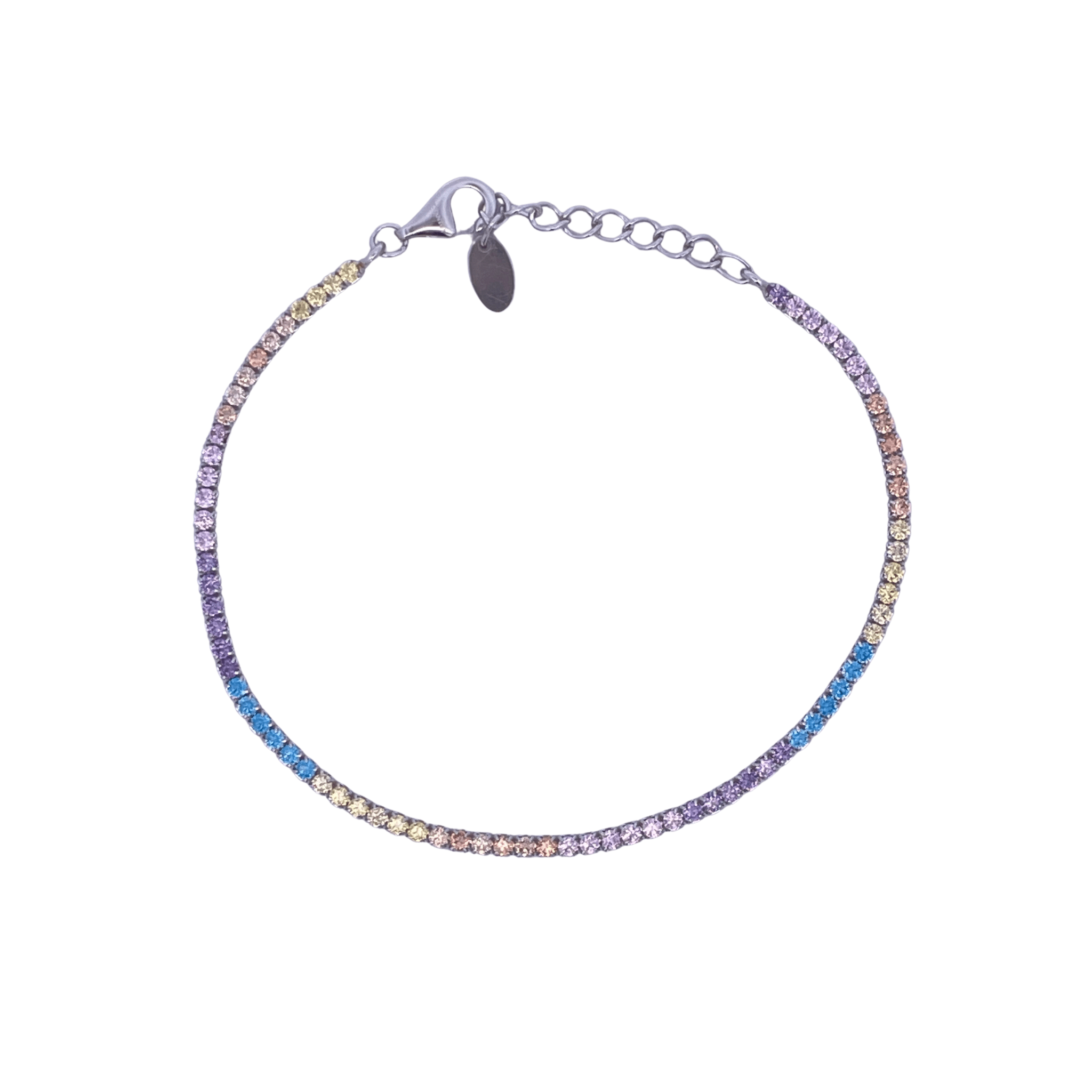 925SL MINI TENNIS CZ MULTICOLOR BRACELET - C'SANTOS