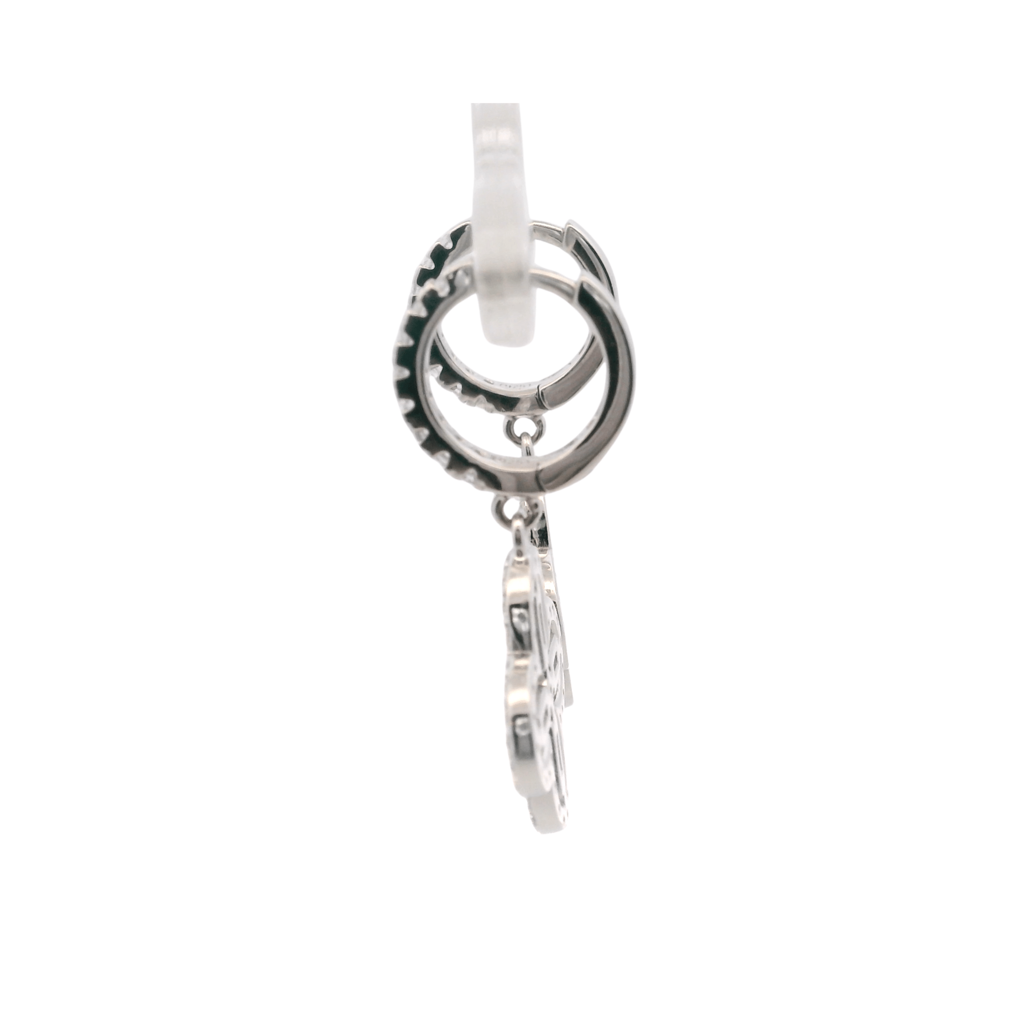 925SL OUTLINE CLOVER CZ EARRINGS - C'SANTOS