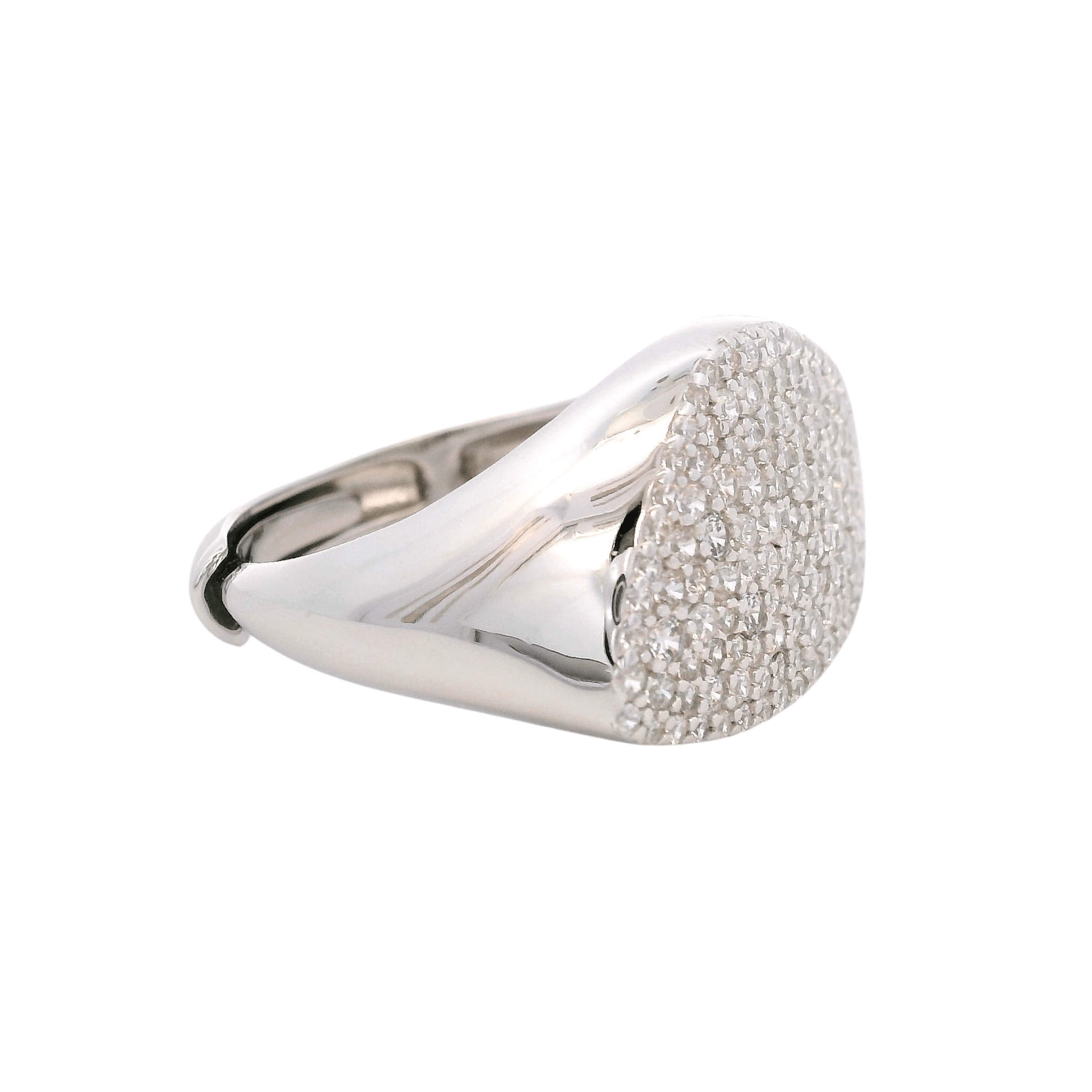 925SL OVAL IRREGULAR PAVE CZ ADJUSTABLE RING - C'SANTOS