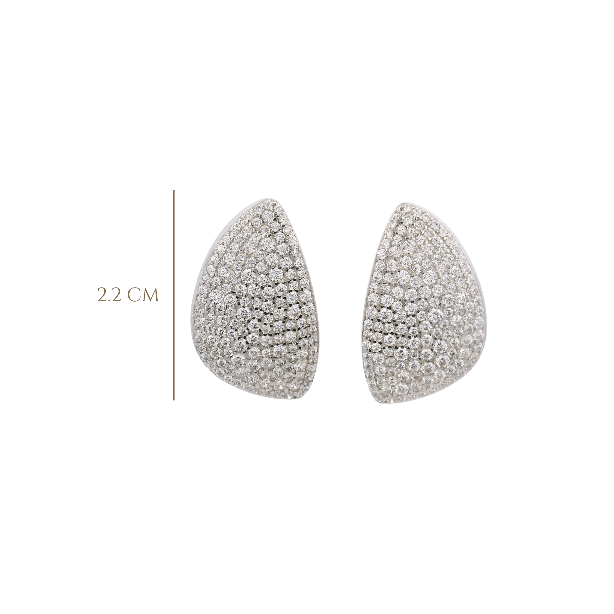 925SL OVAL IRREGULAR PAVE CZ EARRINGS - C'SANTOS