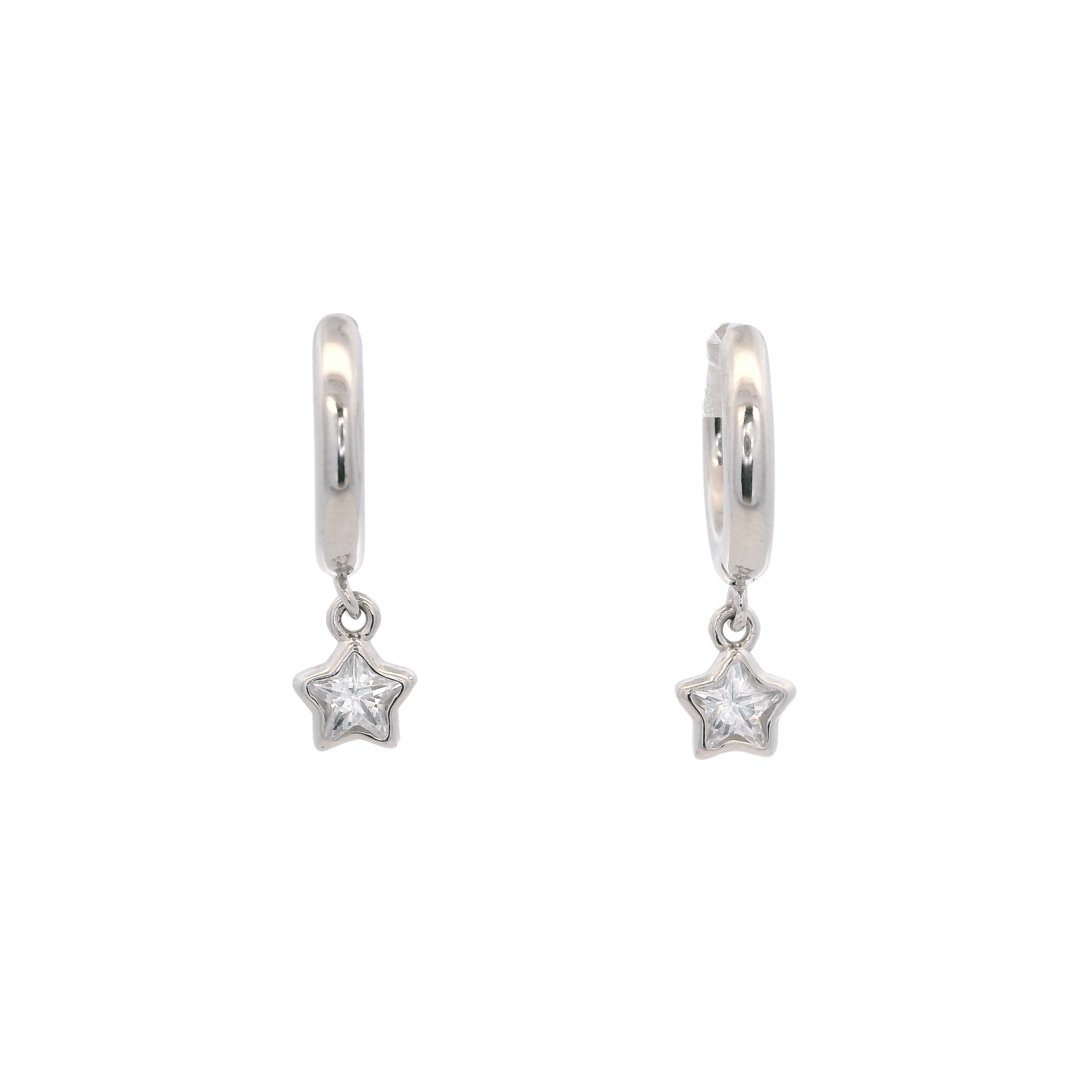 925SL PENDANT MINI STAR CZ HUGGIES - C'SANTOS