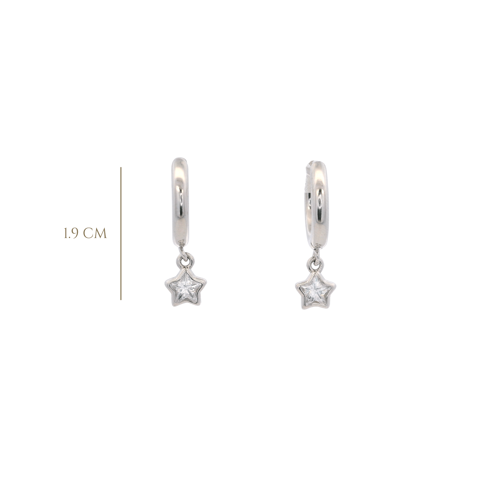 925SL PENDANT MINI STAR CZ HUGGIES - C'SANTOS