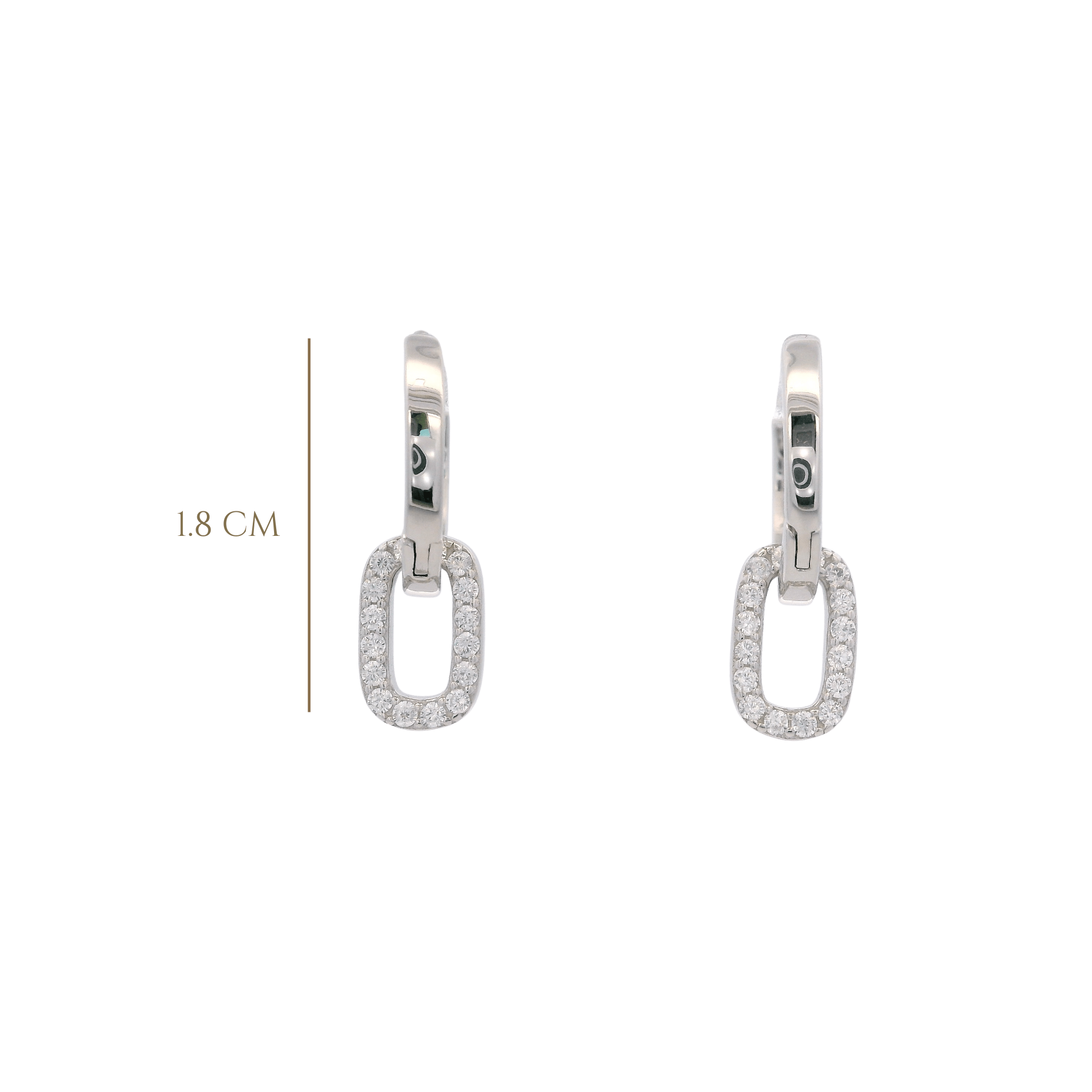 925SL PENDANT SQUARE PAVE HUGGIES - C'SANTOS