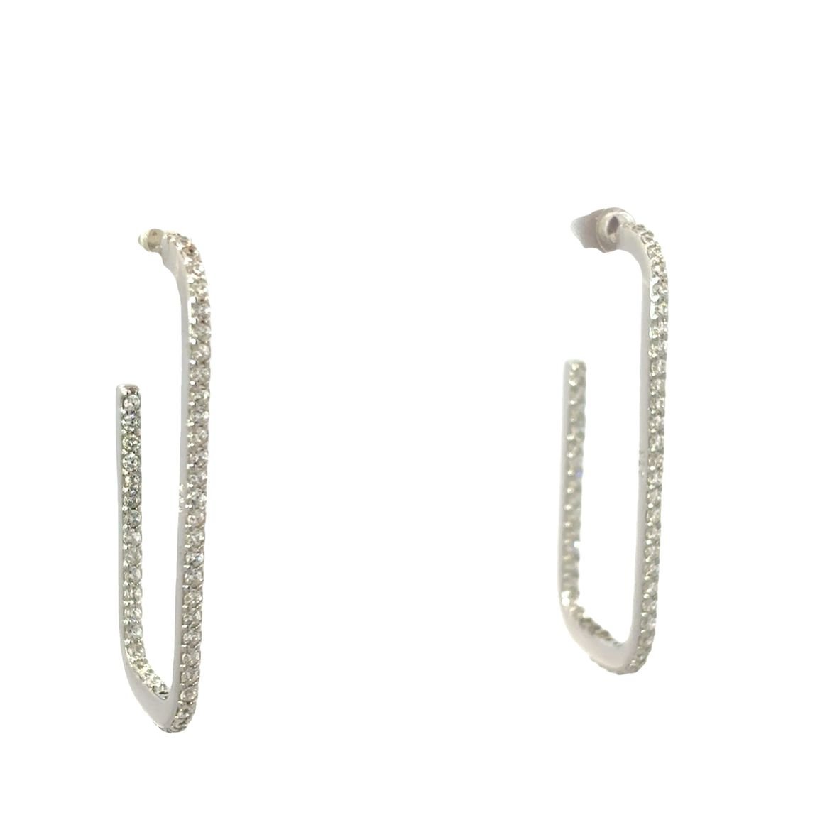 925SL RETANGULAR CZ HOOPS - C'SANTOS