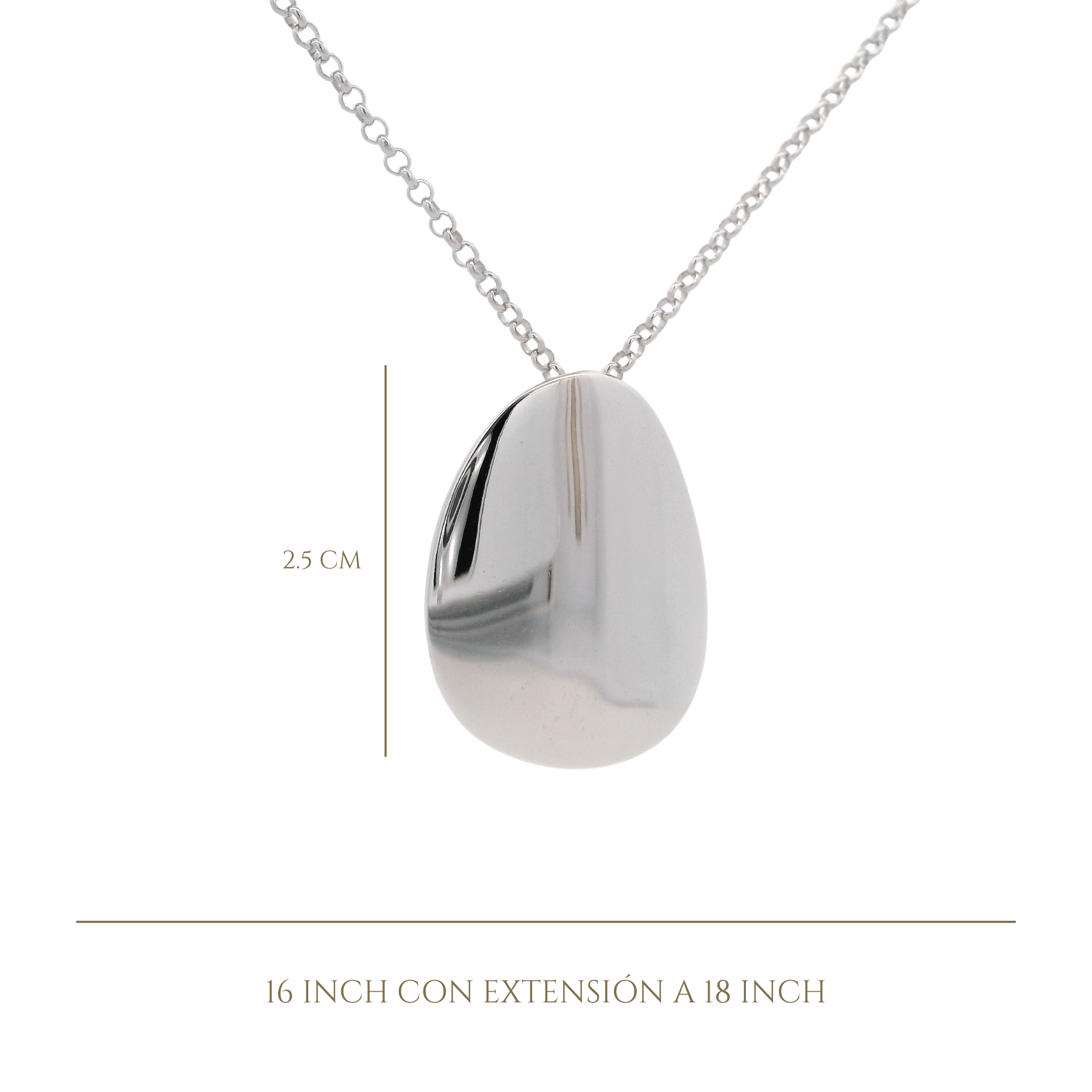 925SL SOLITARY OVAL IRREGULAR NECKLACE - C'SANTOS