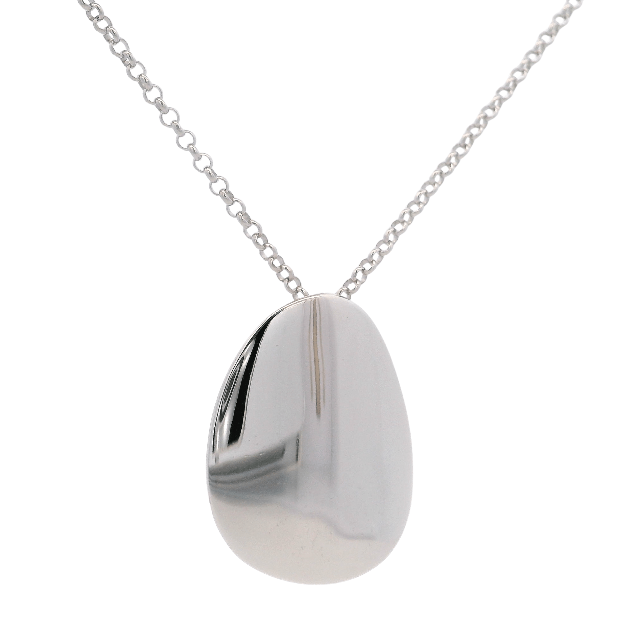 925SL SOLITARY OVAL IRREGULAR NECKLACE - C'SANTOS