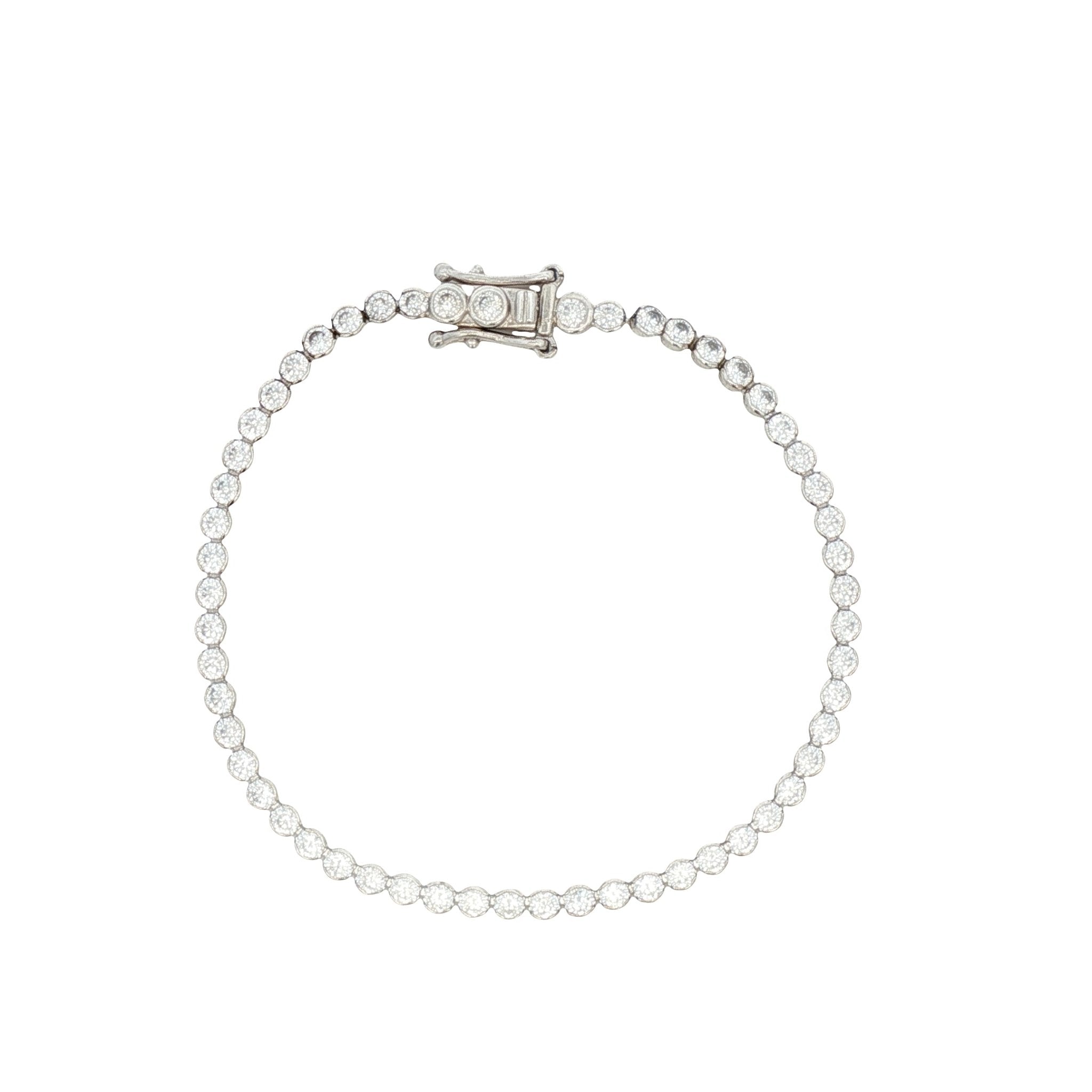 925SL TENNIS AND DROP CZ BRACELET - C'SANTOS