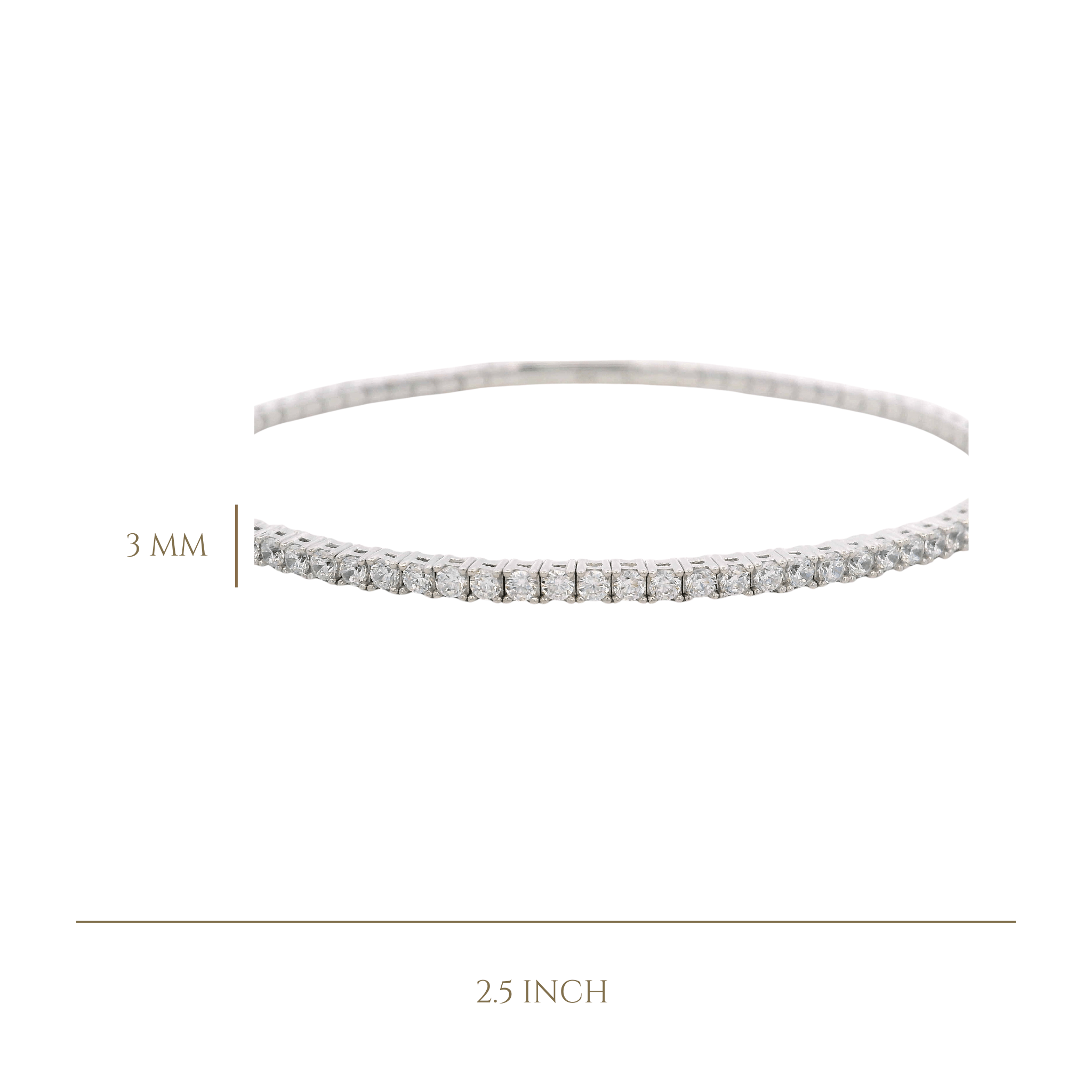 925SL TENNIS CZ BANGLE - C'SANTOS