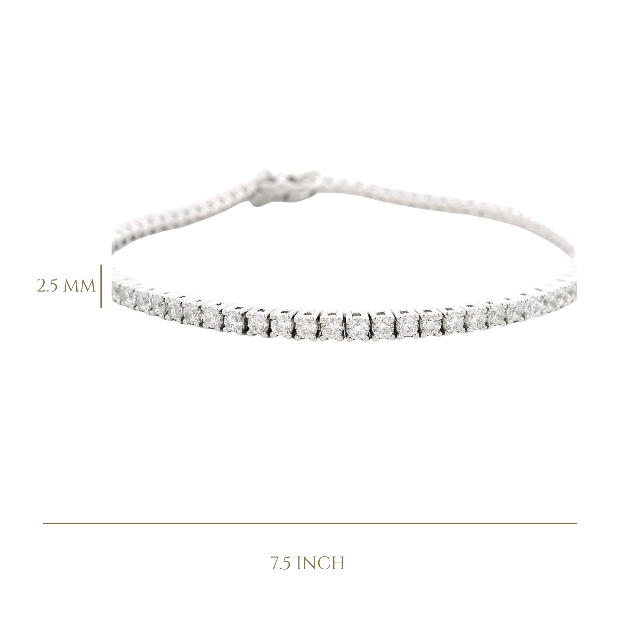 925SL TENNIS CZ BRACELET - C'SANTOS