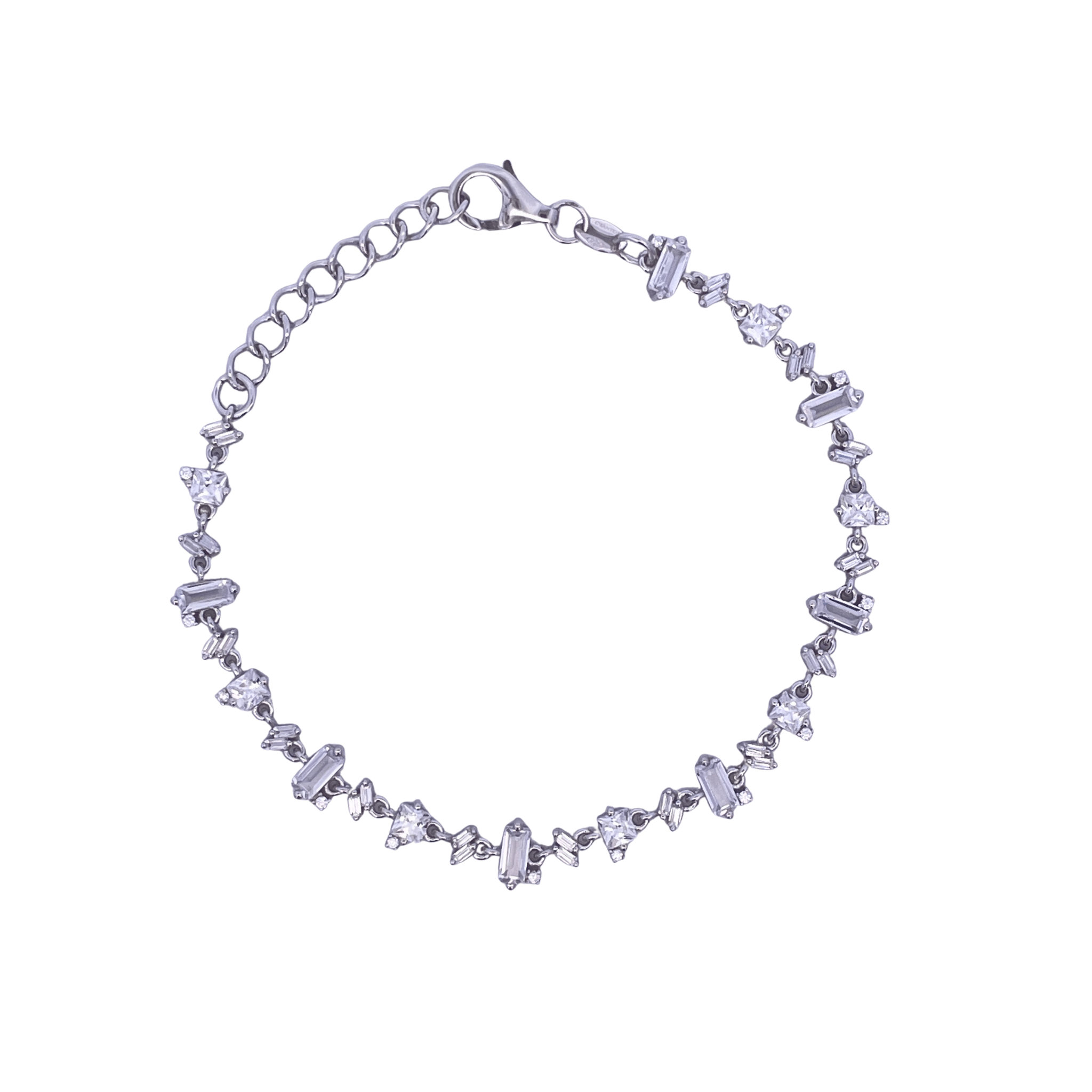 925SL TENNIS DIFFERENT CUTS CZ BRACELET - C'SANTOS