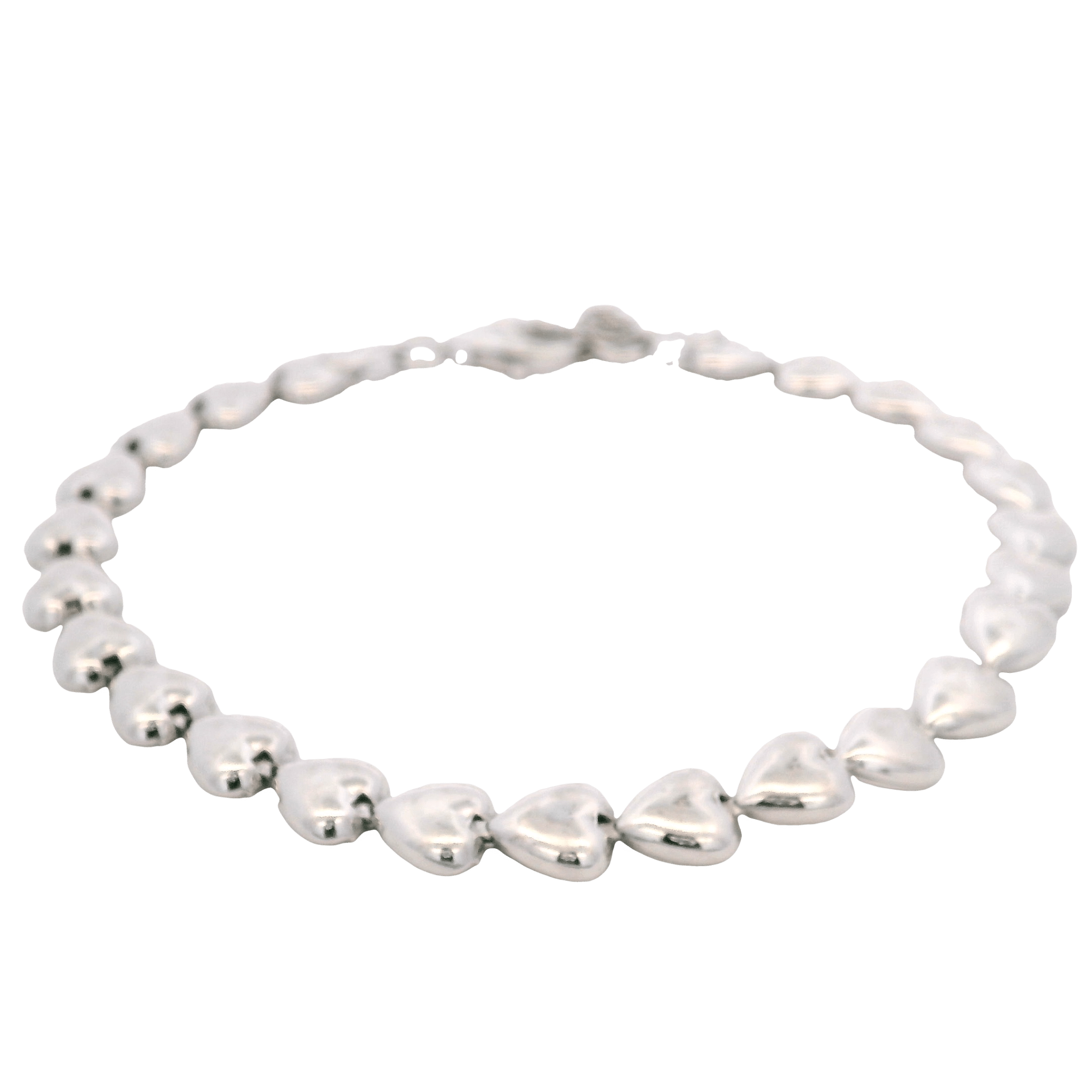 925SL TENNIS HEART SMOOTH BRACELET - C'SANTOS