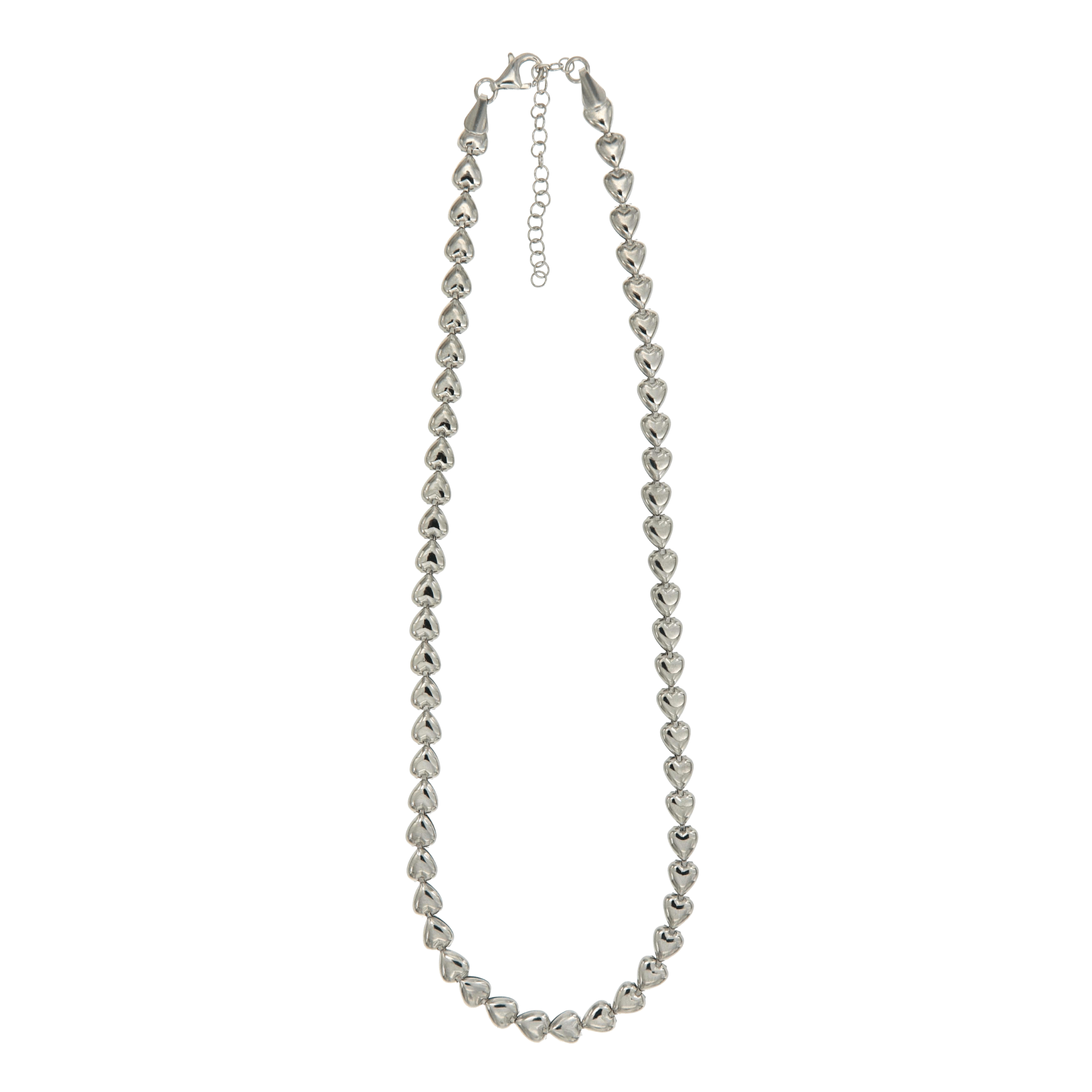 925SL TENNIS HEART SMOOTH NECKLACE - C'SANTOS